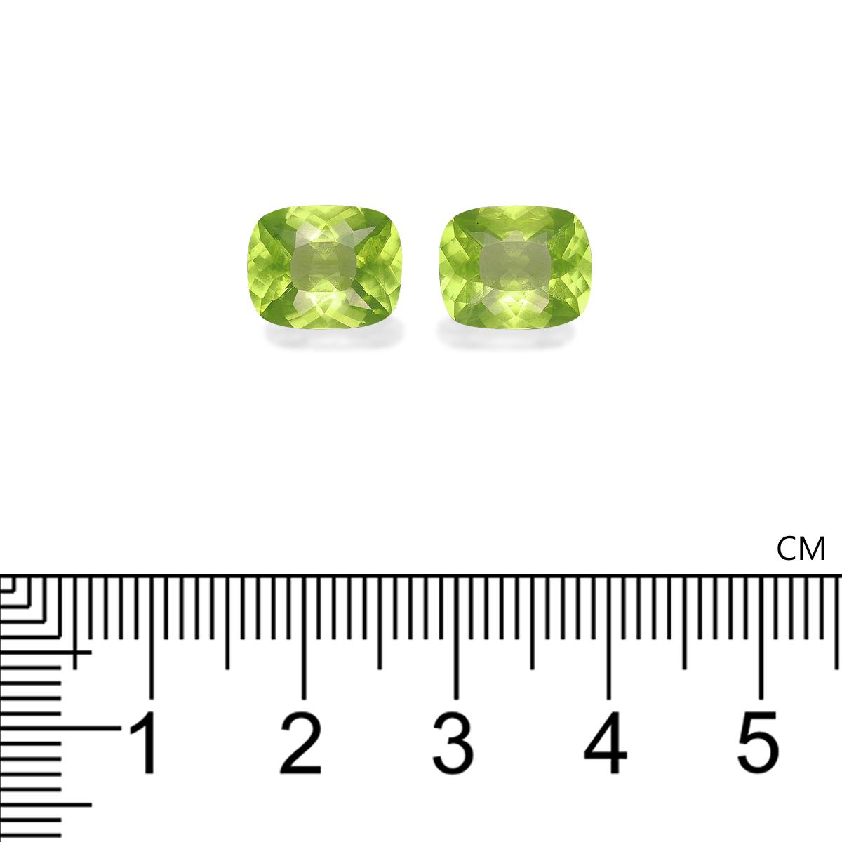 lime green peridot, 5.71ct cushion cut — view 4