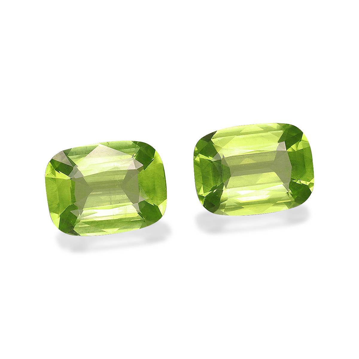 lime green peridot, 6.12ct cushion cut — view 3