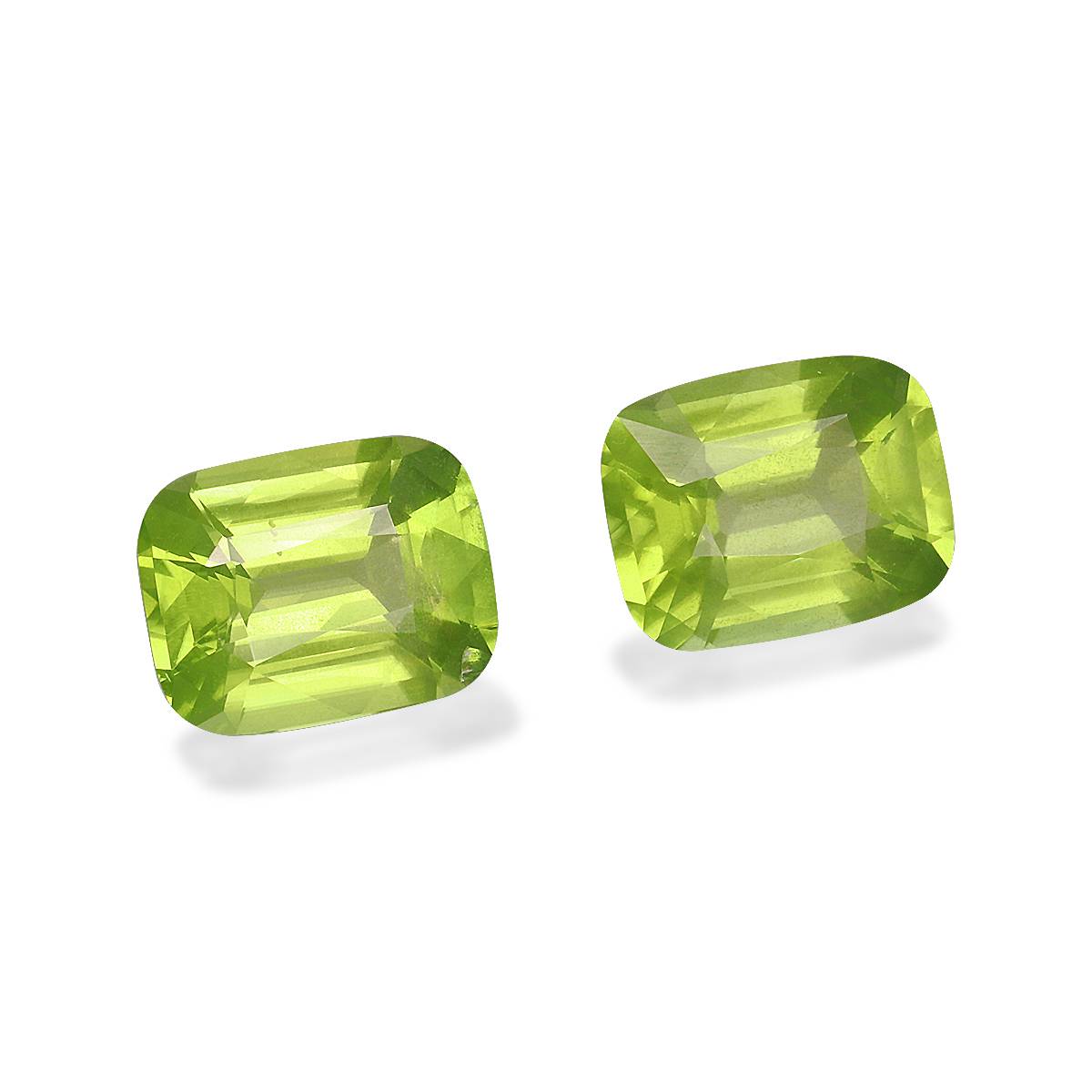 lime green peridot, 6.34ct cushion cut — view 3