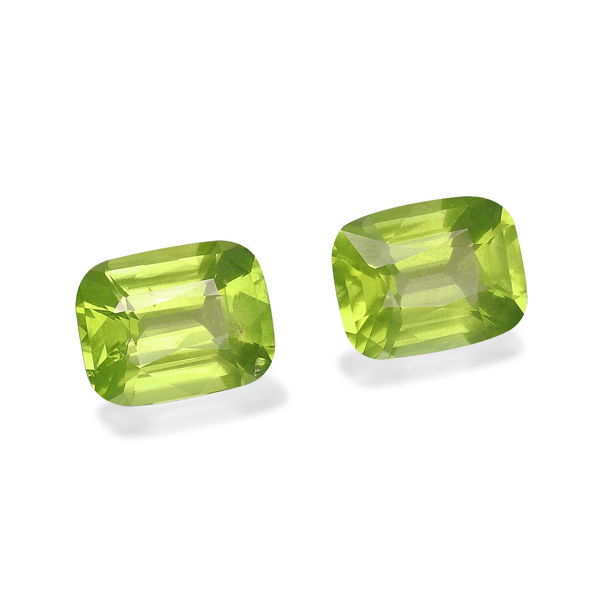 lime green peridot, 6.34ct cushion cut — view 3