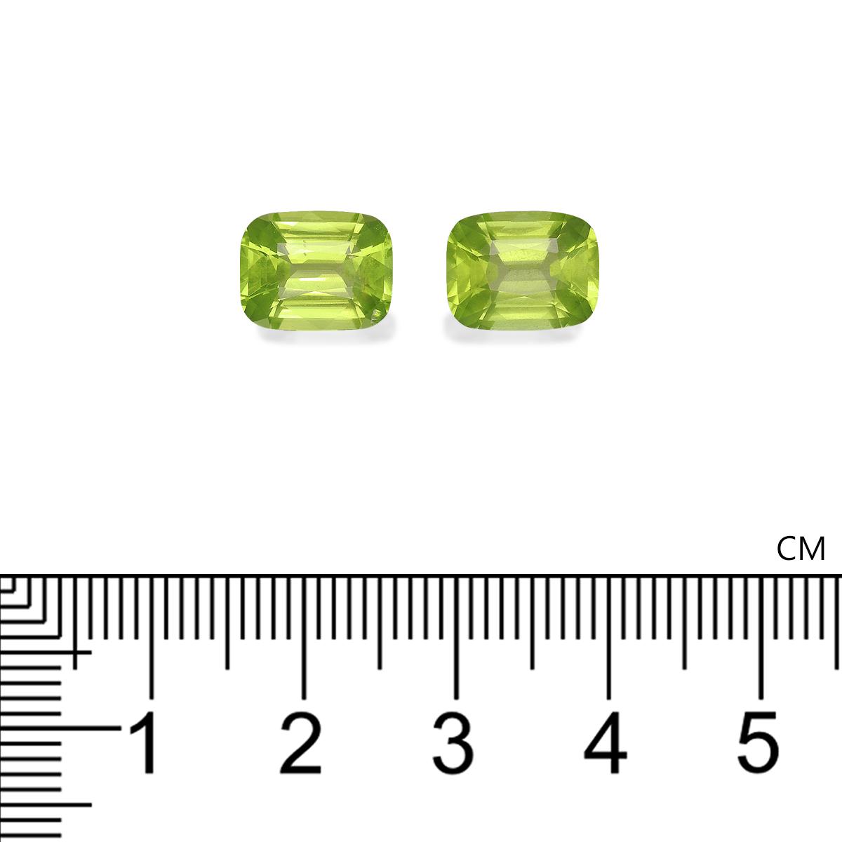 lime green peridot, 6.34ct cushion cut — view 4