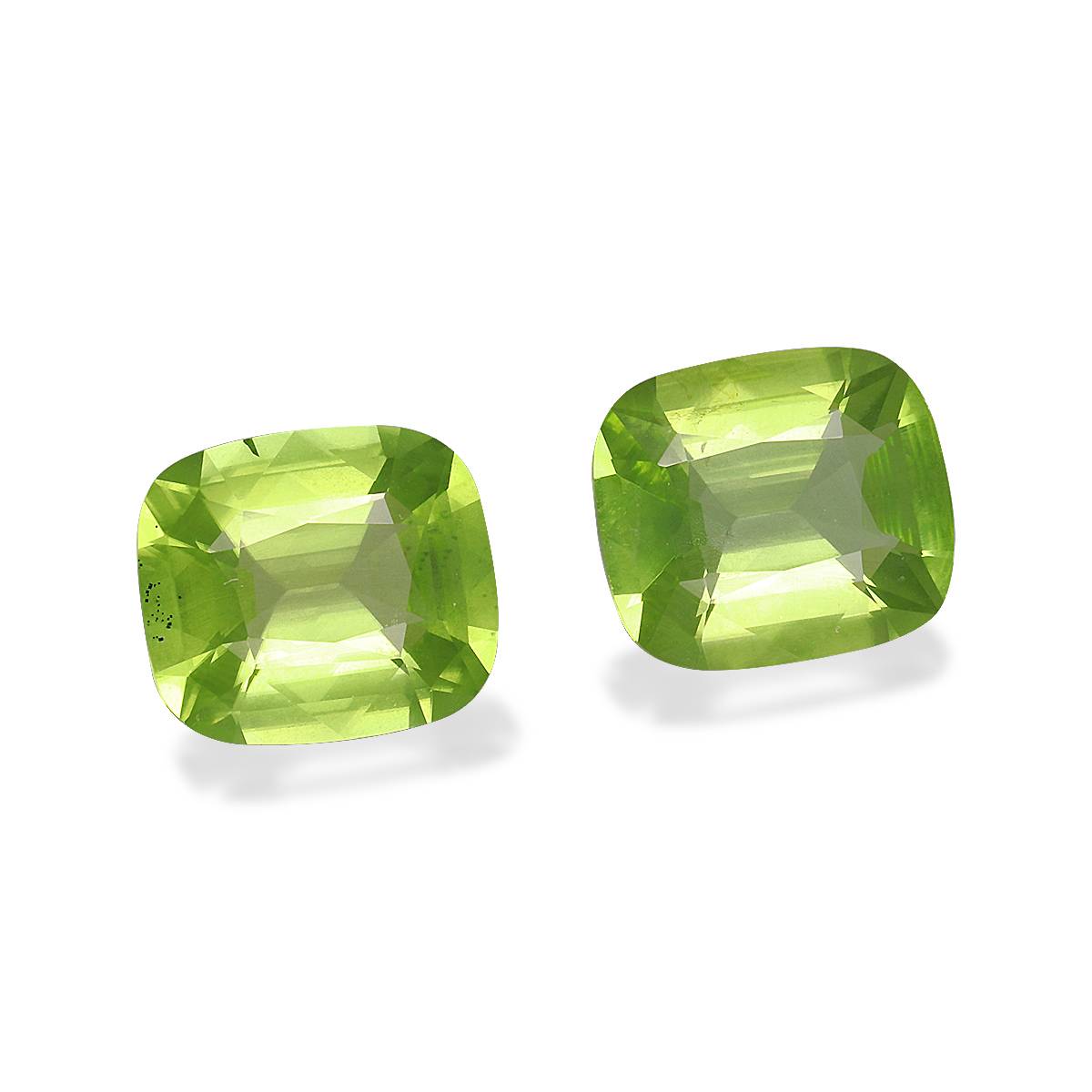 lime green peridot, 5.25ct cushion cut — view 3