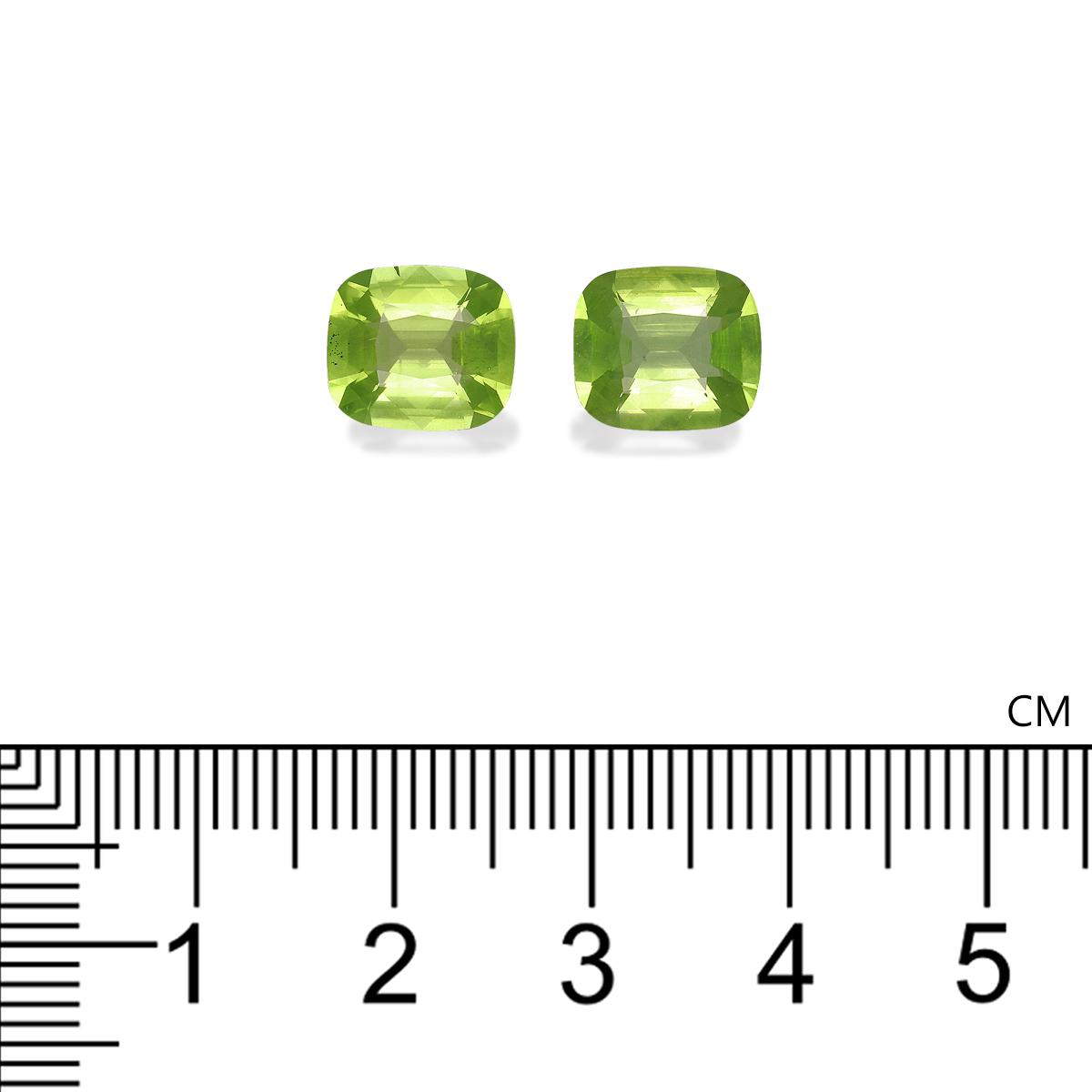 lime green peridot, 5.25ct cushion cut — view 4