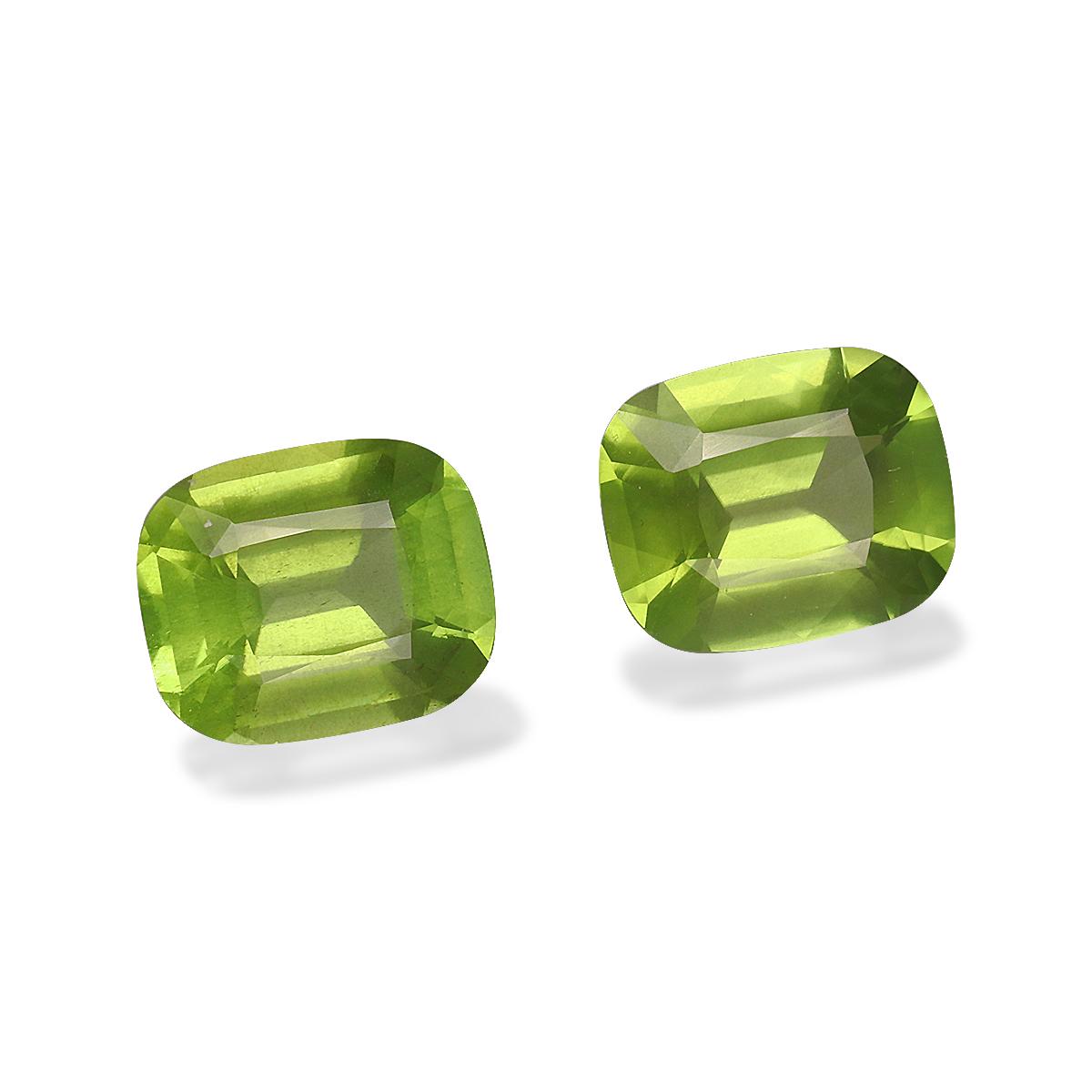 lime green peridot, 5.84ct cushion cut — view 3
