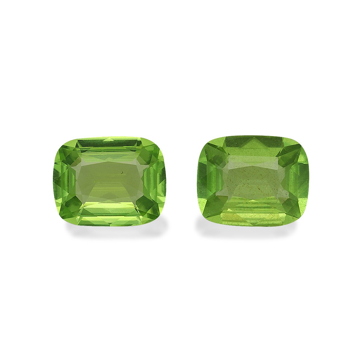 pistachio green peridot, 6.82ct cushion cut — main view