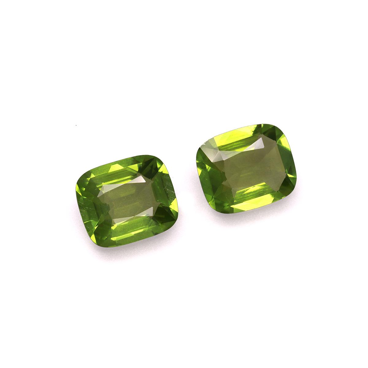 pistachio green peridot, 9.75ct cushion cut — view 3