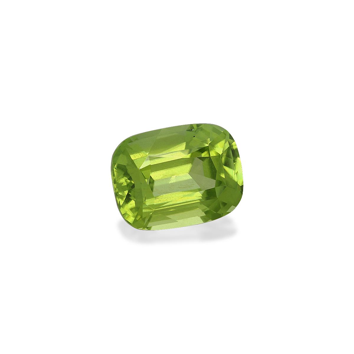 pistachio green peridot, 3.73ct cushion cut — view 3