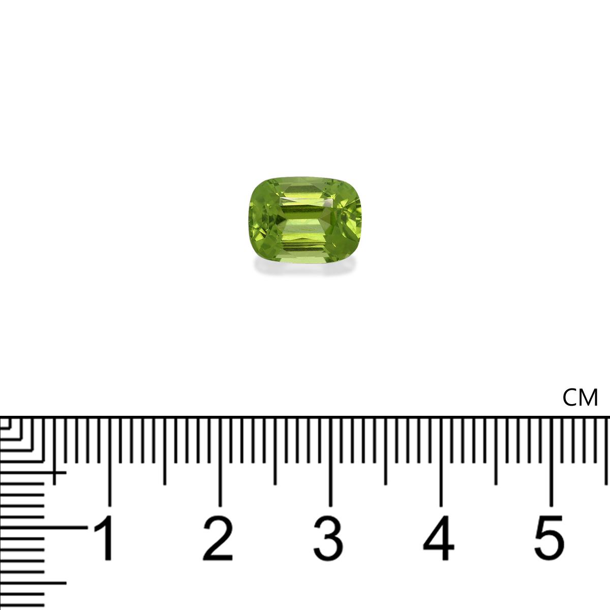 pistachio green peridot, 3.73ct cushion cut — view 4