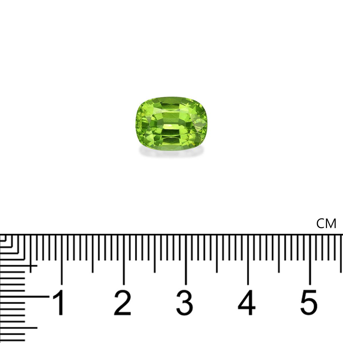 pistachio green peridot, 5.12ct cushion cut — view 4