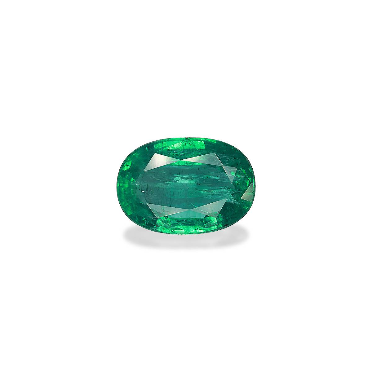 green zambian emerald, 12.24ct oval cut — main view