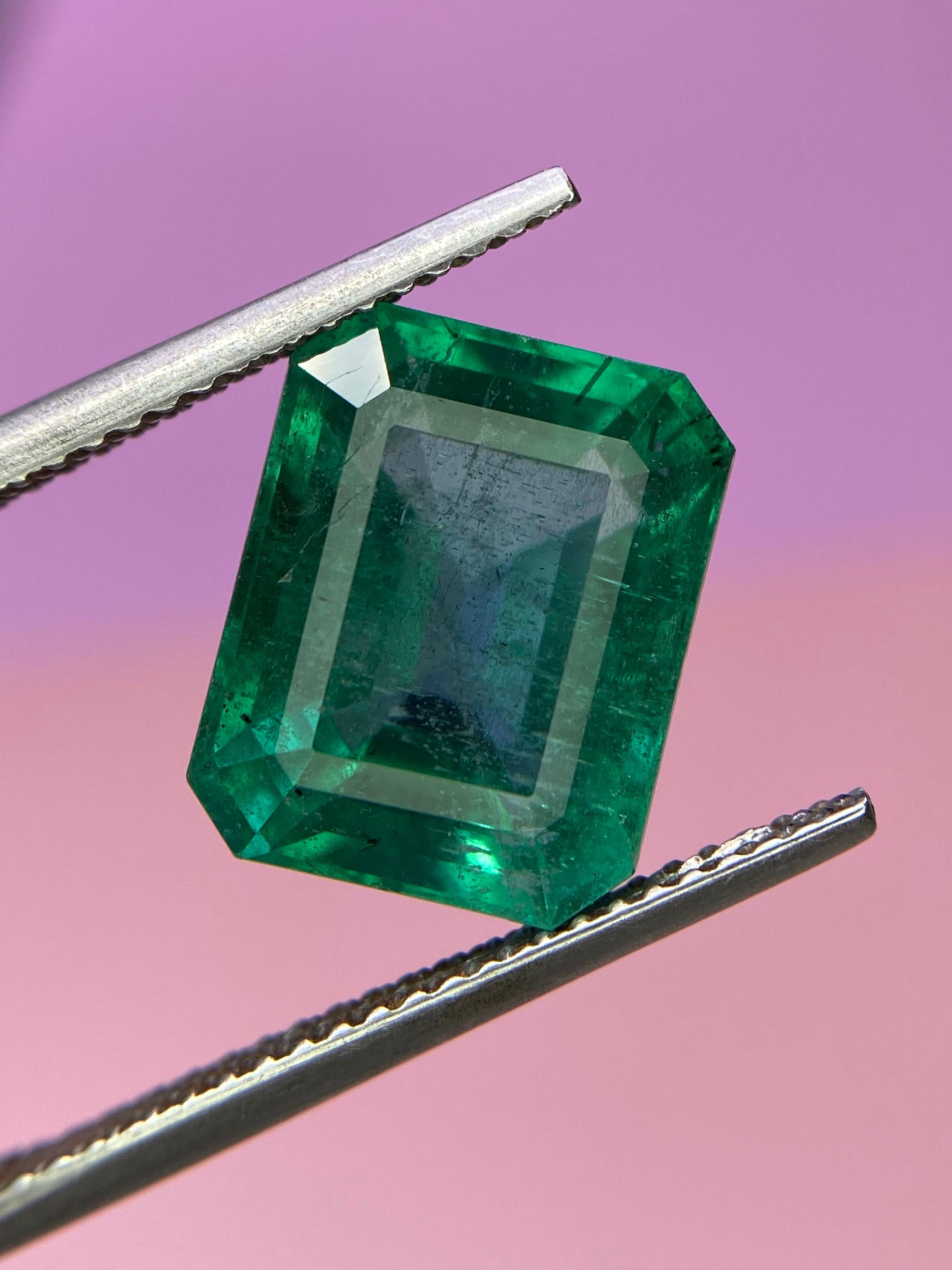 green zambian emerald, 4.54ct oval cut — view 7