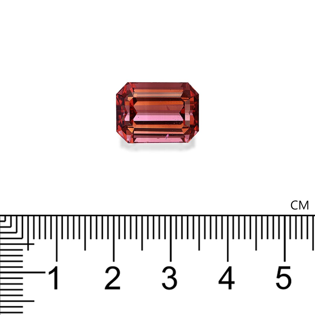 rosewood pink pink tourmaline, 12.1ct rectangular cut — view 4