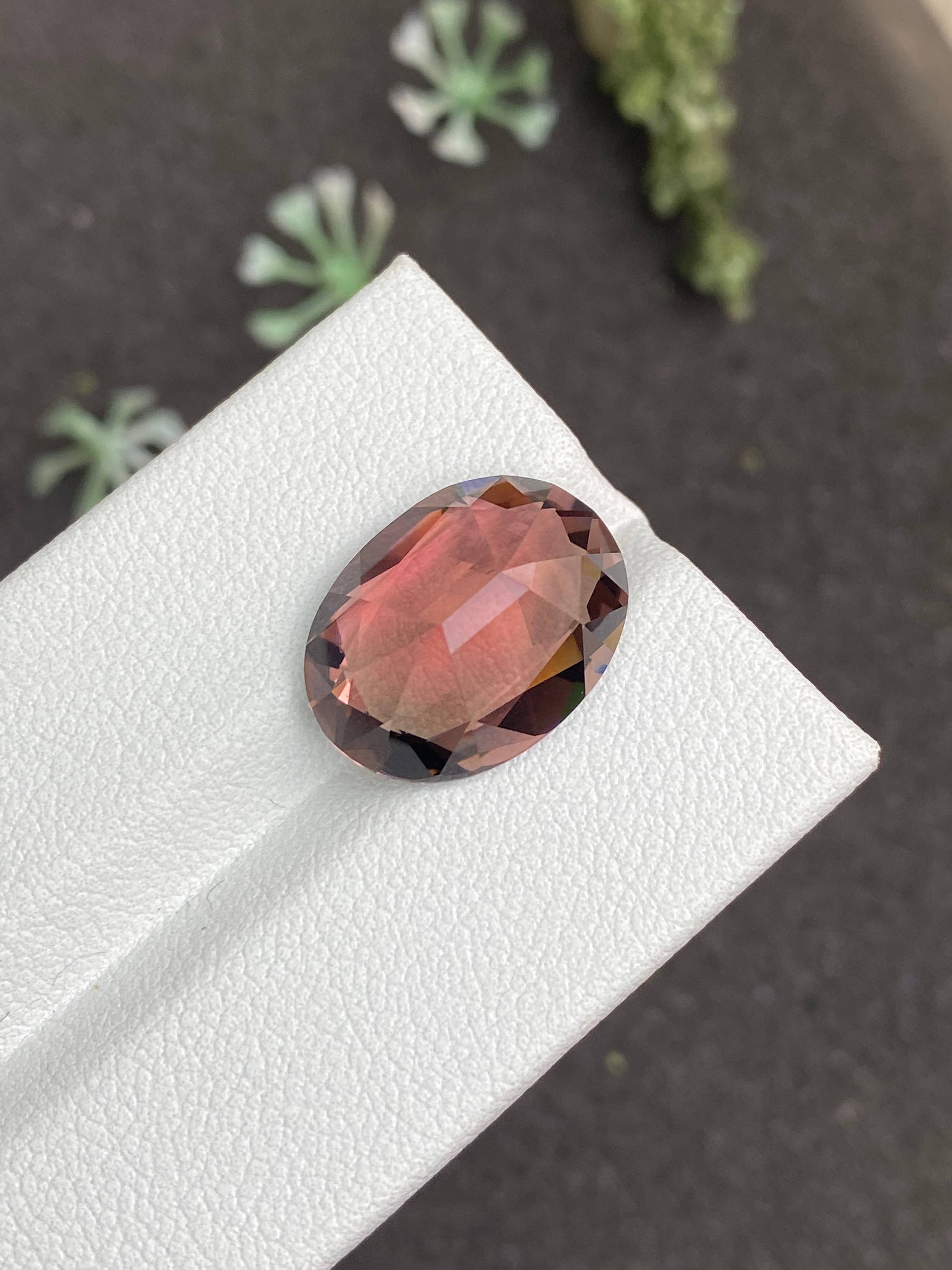 rosewood pink pink tourmaline, 8.74ct oval cut — view 5