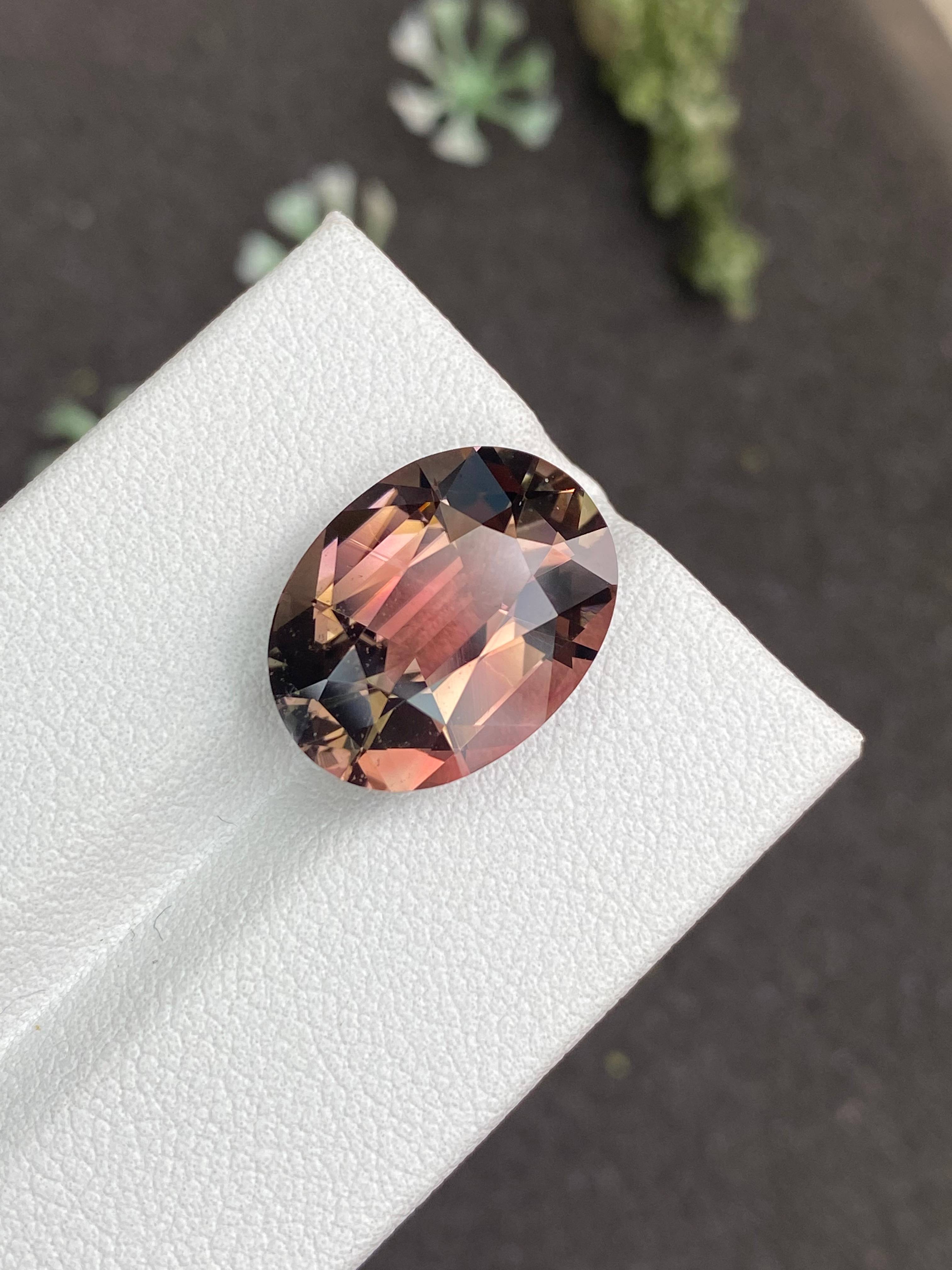 rosewood pink pink tourmaline, 8.74ct oval cut — view 6