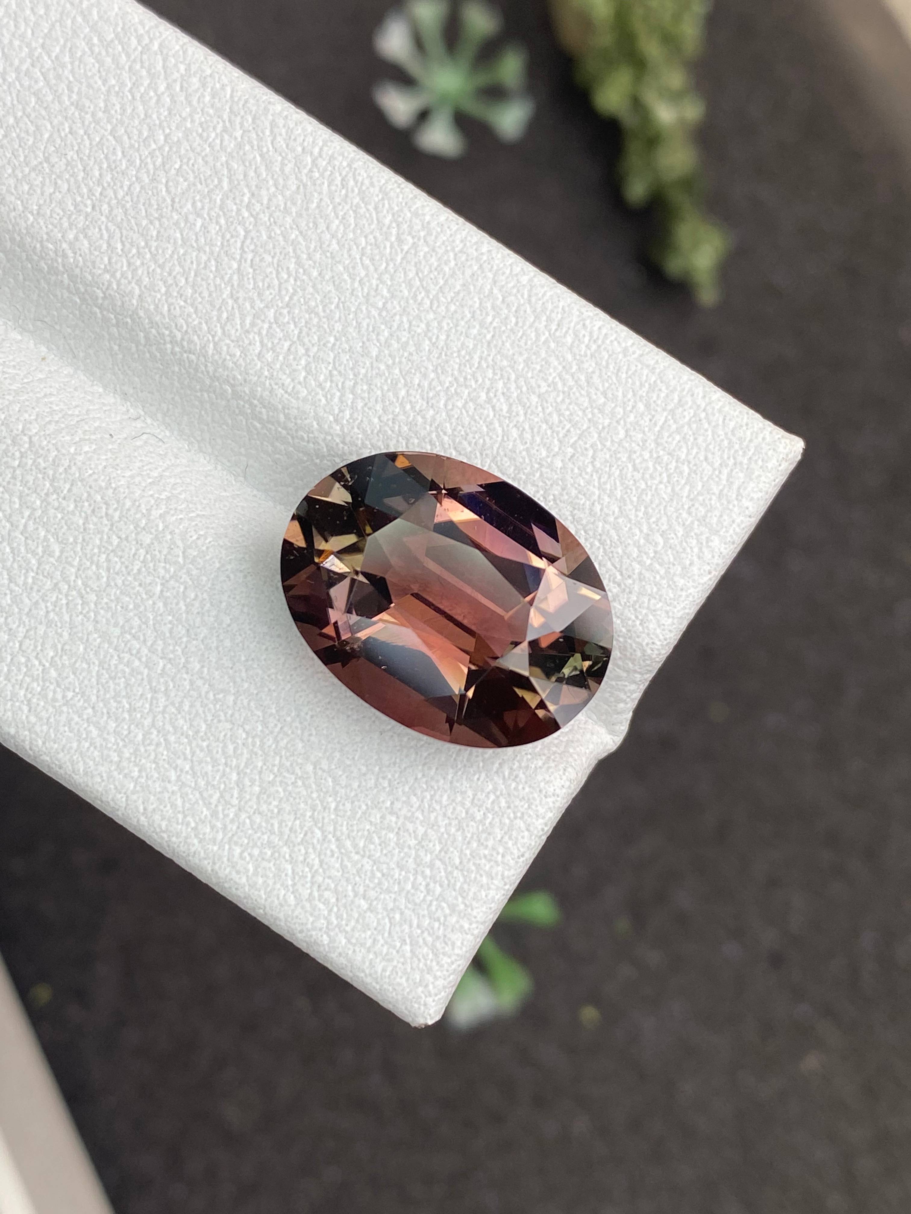 rosewood pink pink tourmaline, 8.74ct oval cut — view 7
