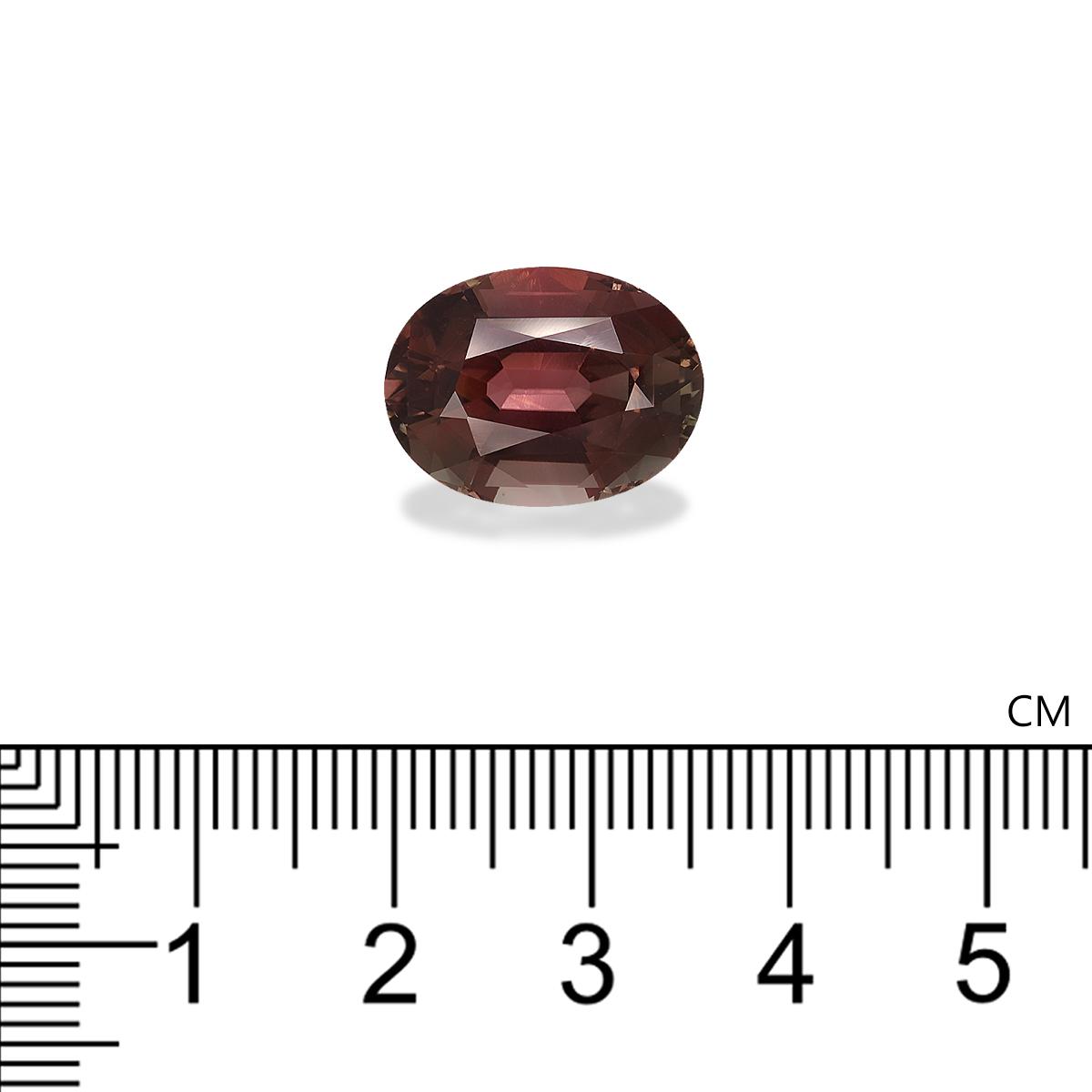 rosewood pink pink tourmaline, 8.74ct oval cut — view 4