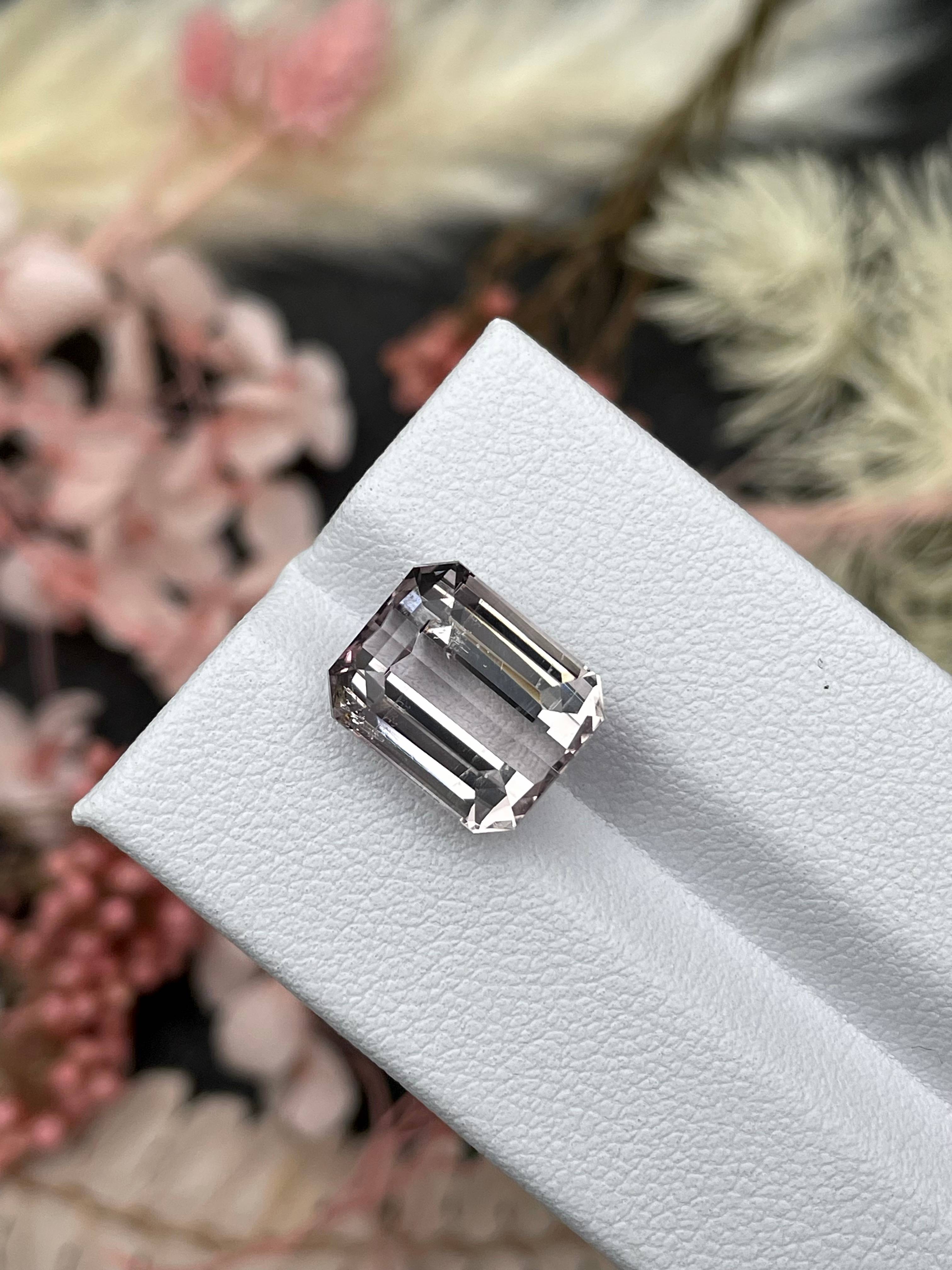 pink pink tourmaline, 8.42ct rectangular cut — view 5