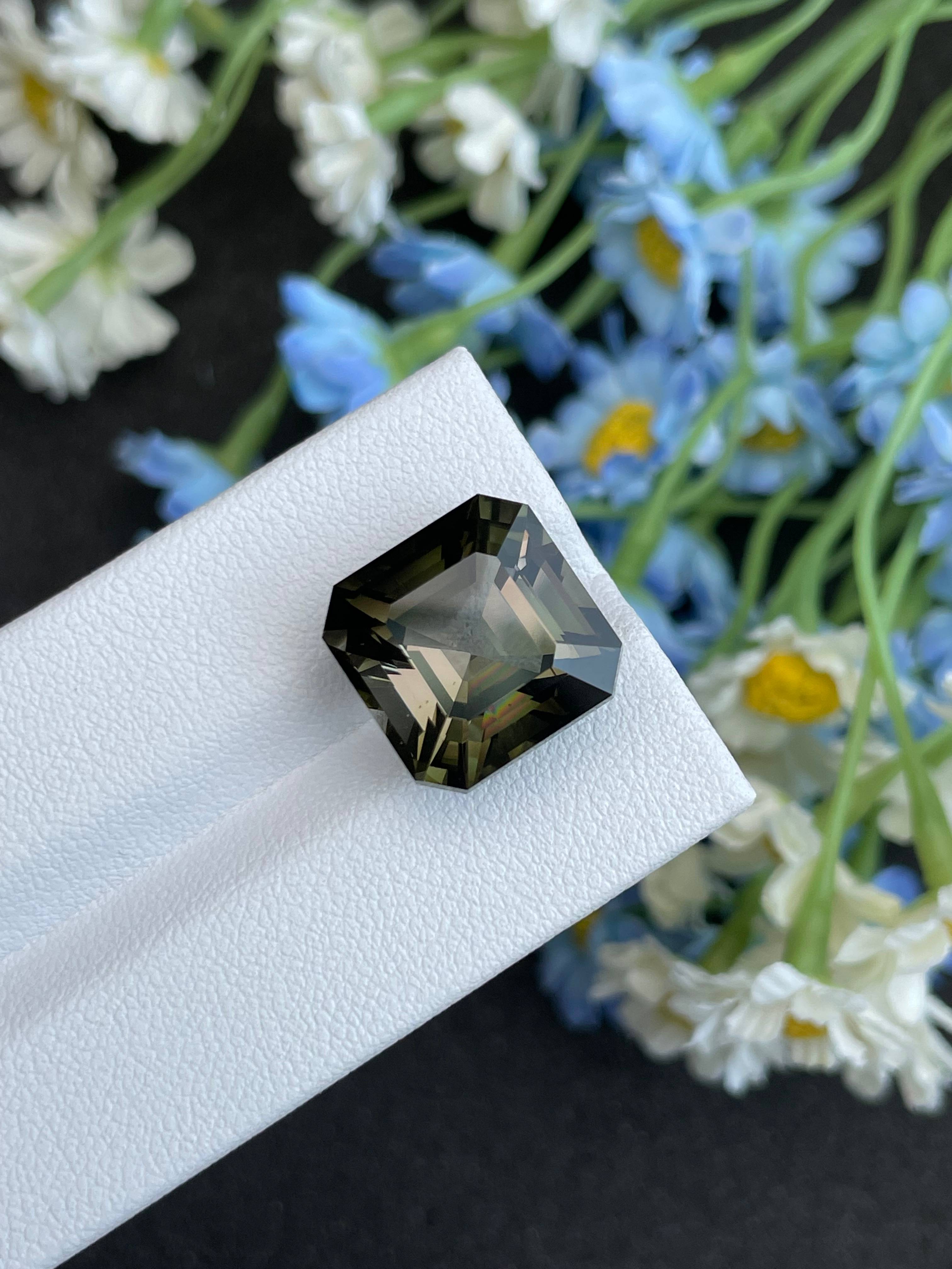 coffee brown brown tourmaline, 15.31ct square cut — view 5