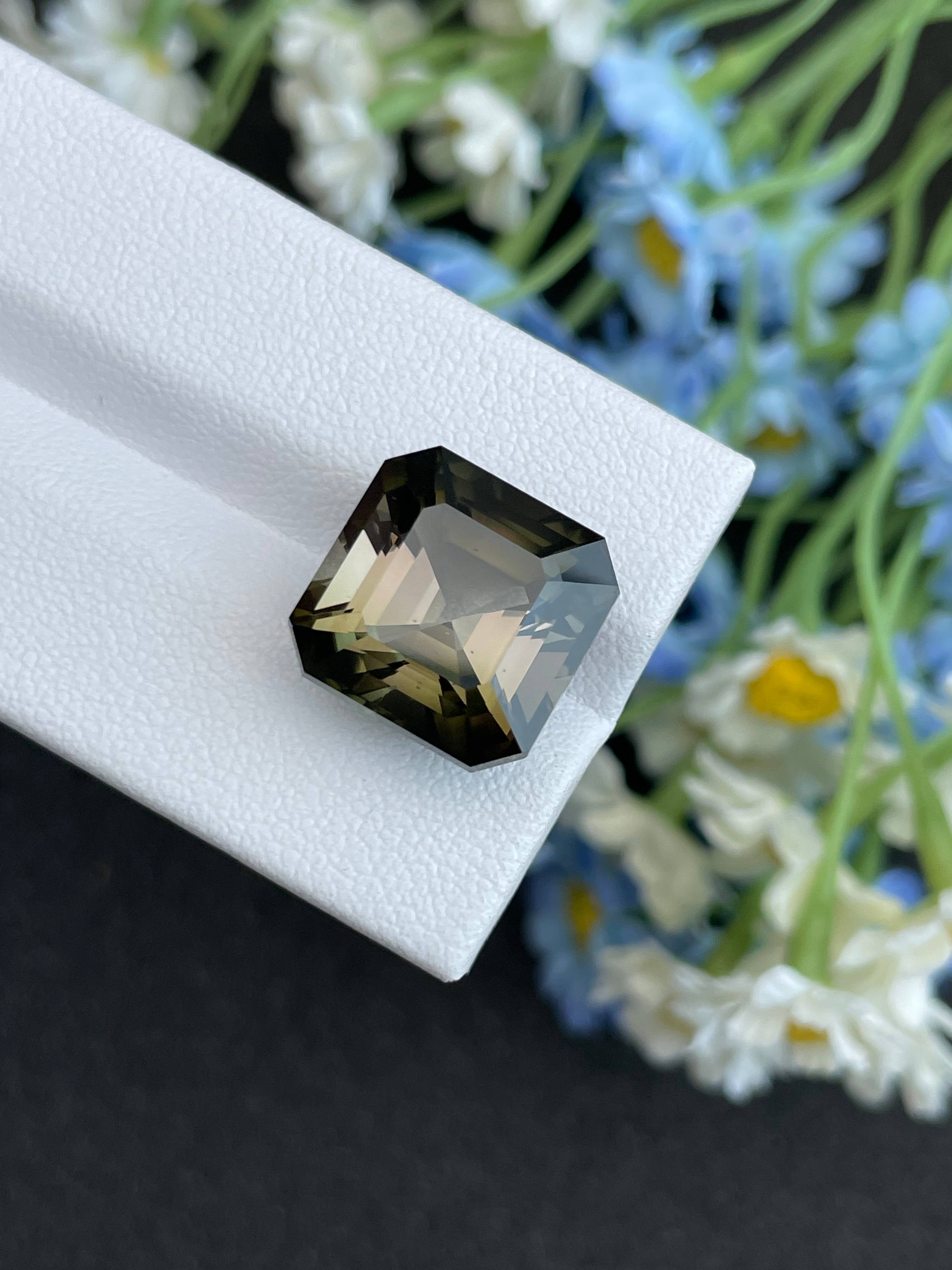 coffee brown brown tourmaline, 15.31ct square cut — view 6