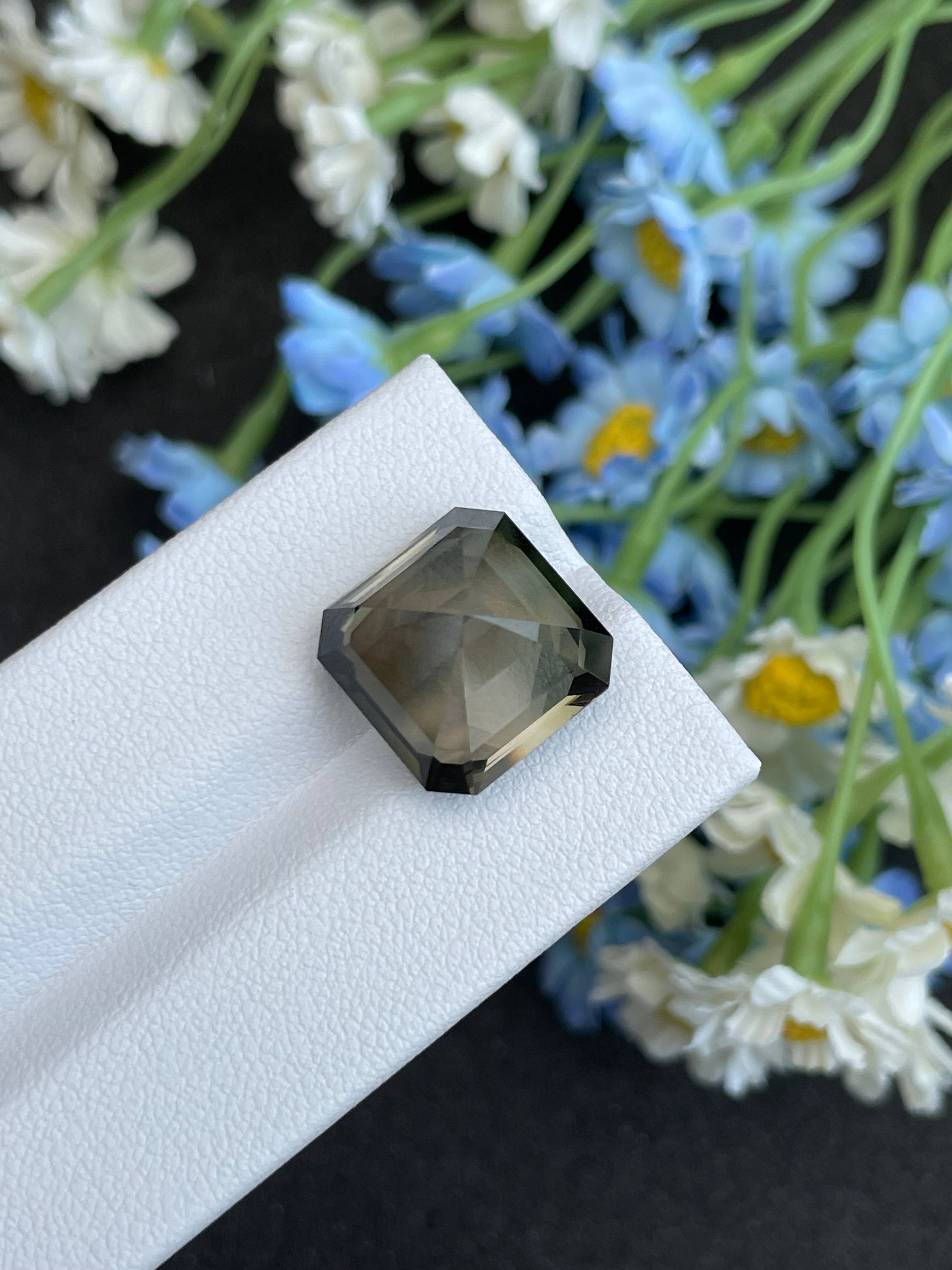 coffee brown brown tourmaline, 15.31ct square cut — view 7