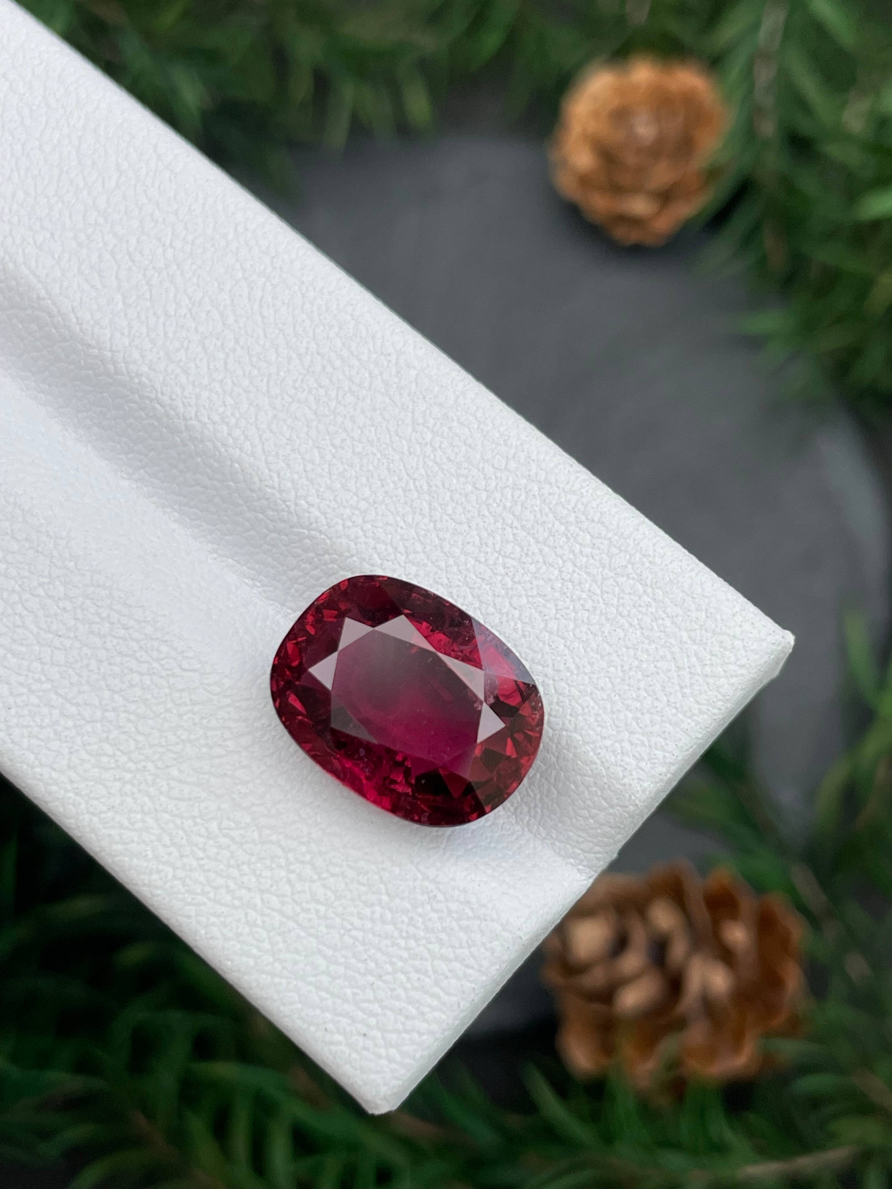 rosewood pink pink tourmaline, 8.28ct oval cut — view 6