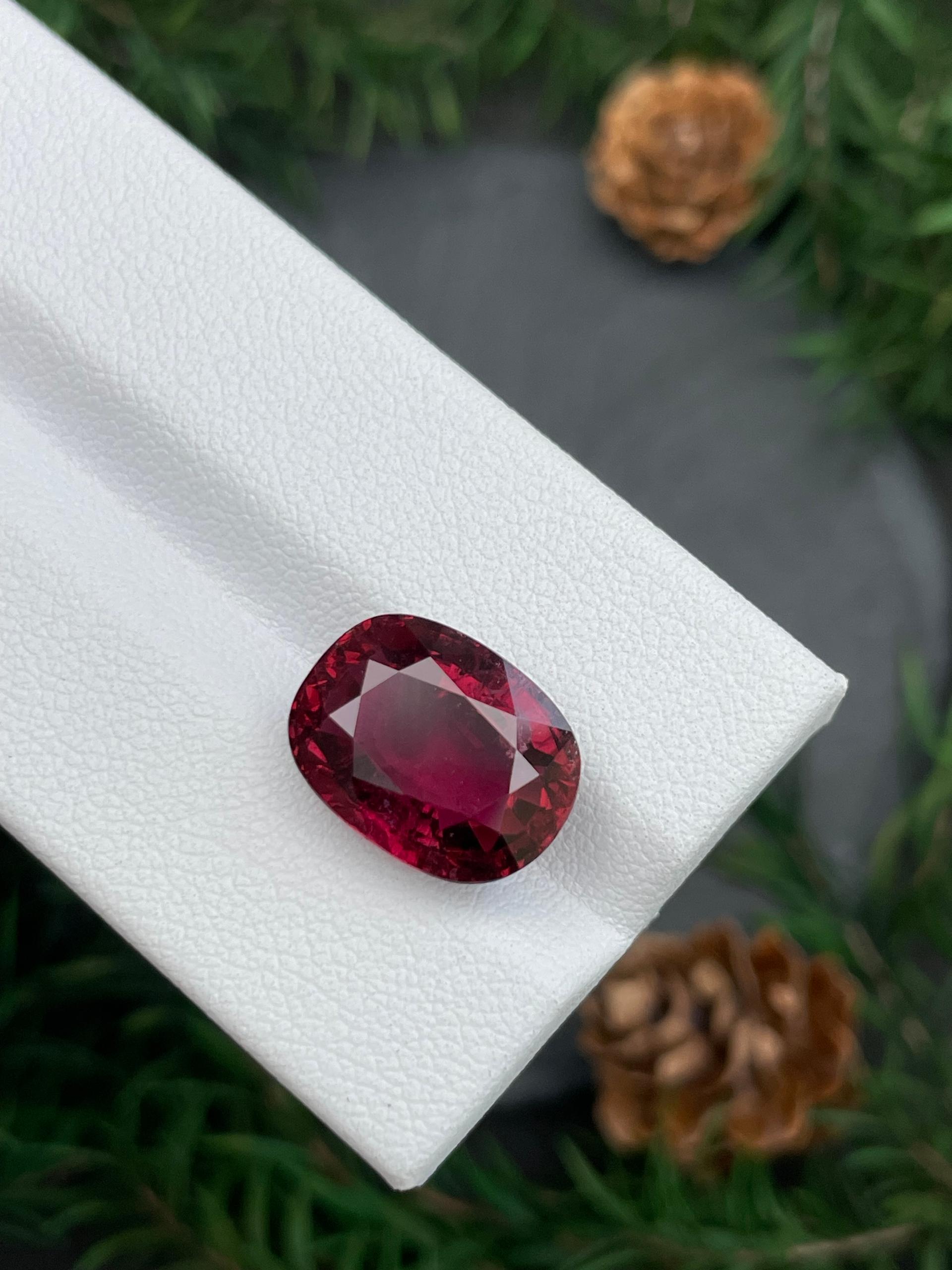 rosewood pink pink tourmaline, 8.28ct oval cut — view 6