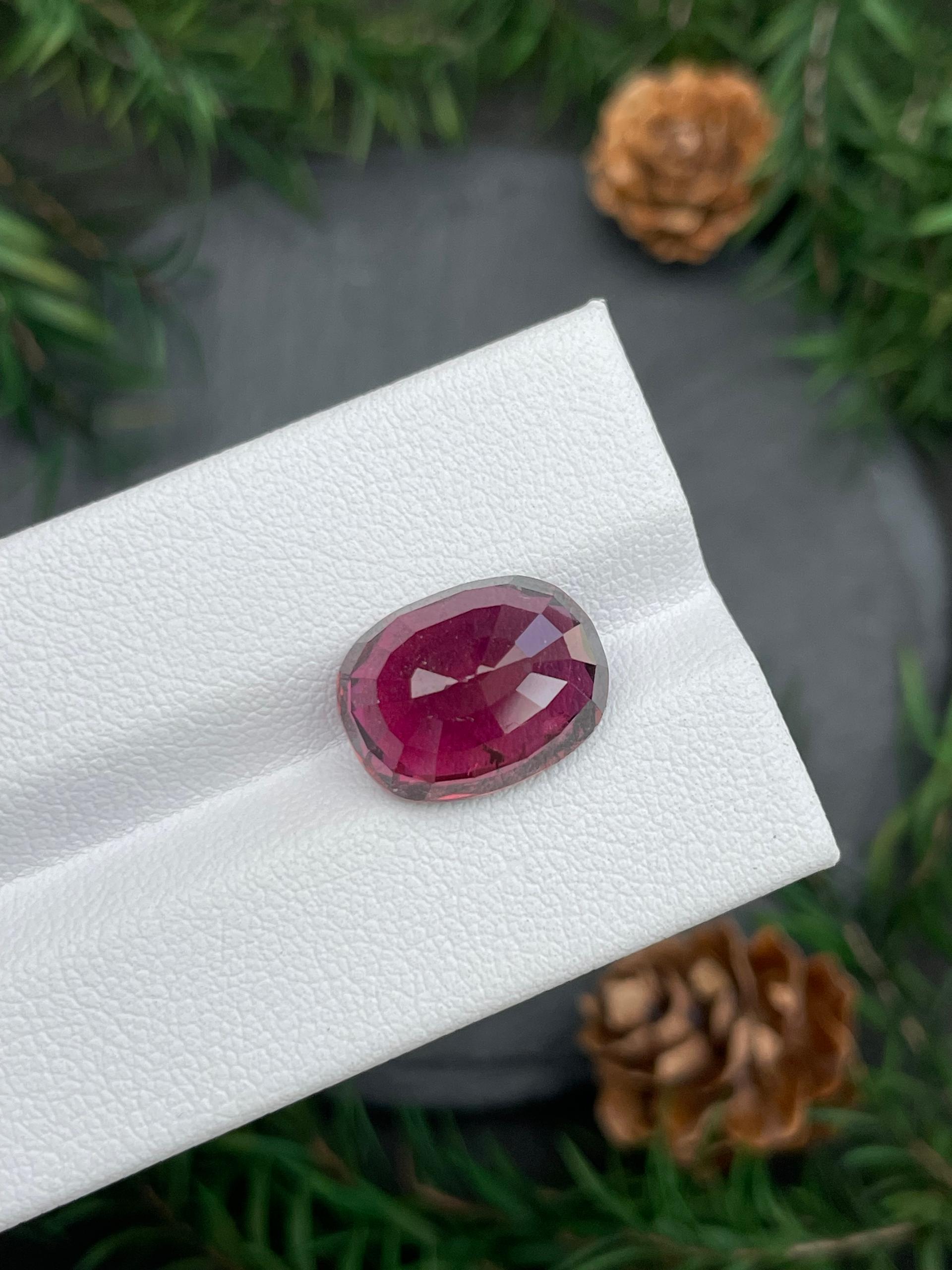rosewood pink pink tourmaline, 8.28ct oval cut — view 7