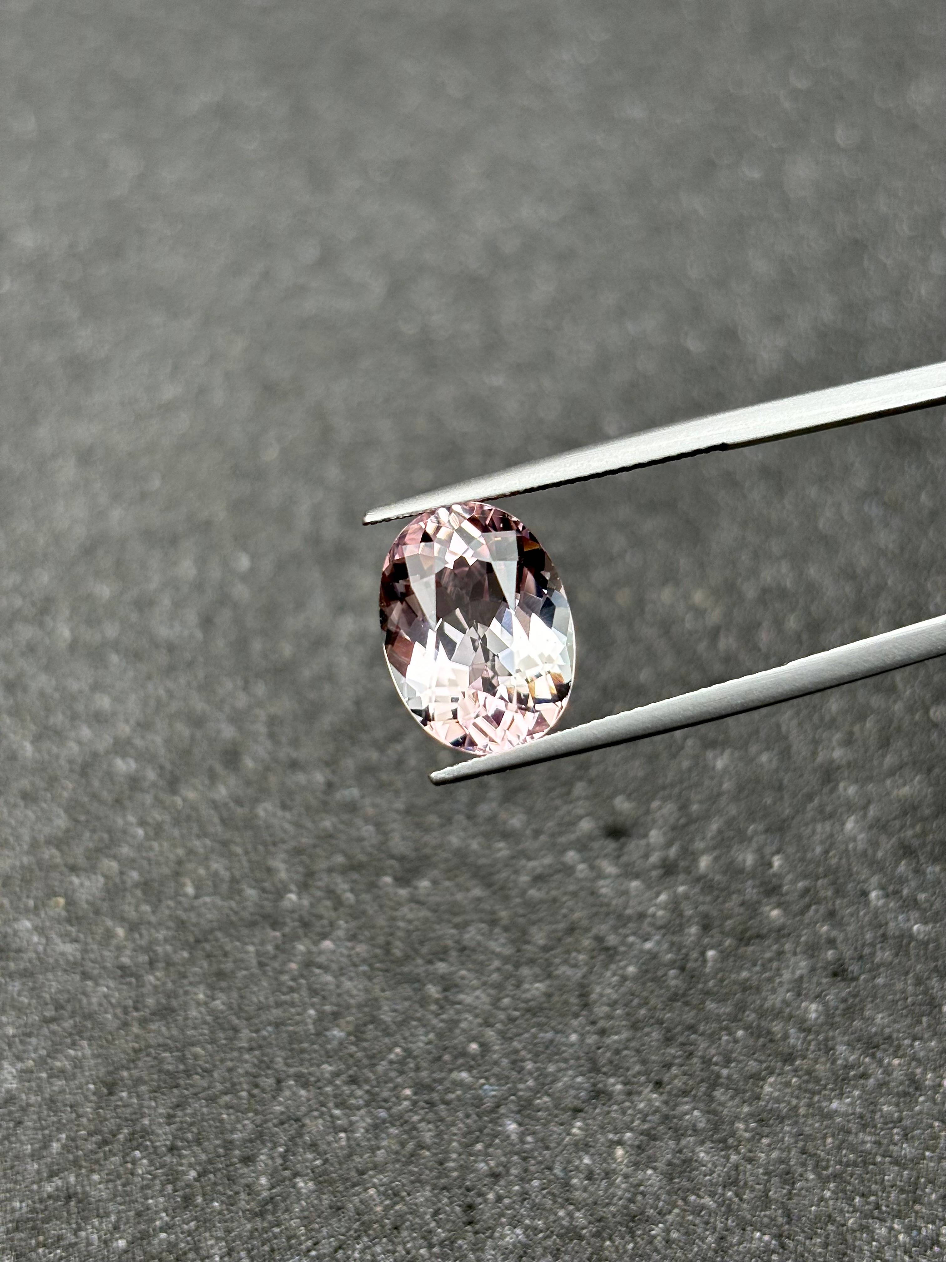 baby pink pink tourmaline, 7.36ct oval cut — view 8