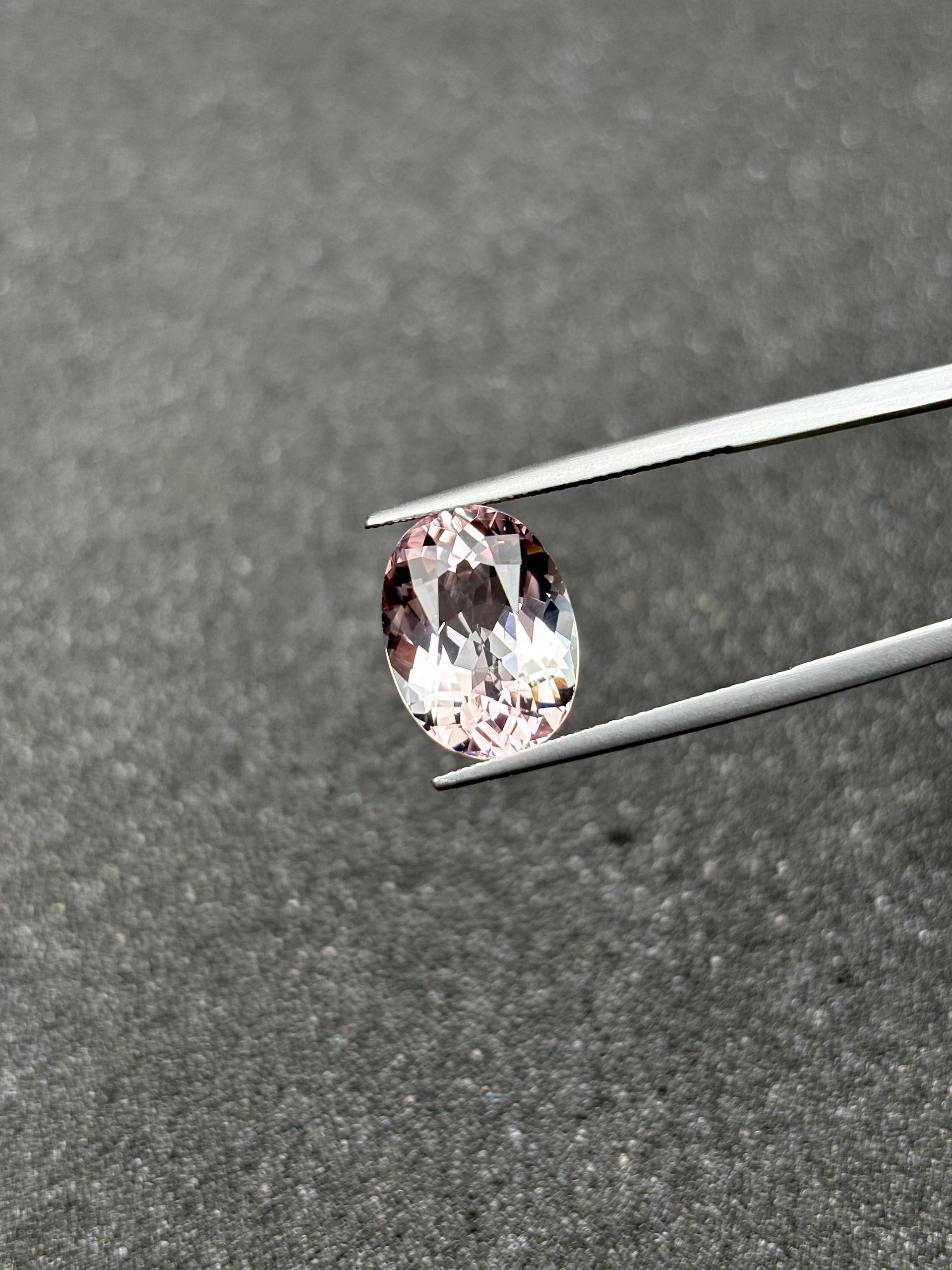 baby pink pink tourmaline, 7.36ct oval cut — view 8