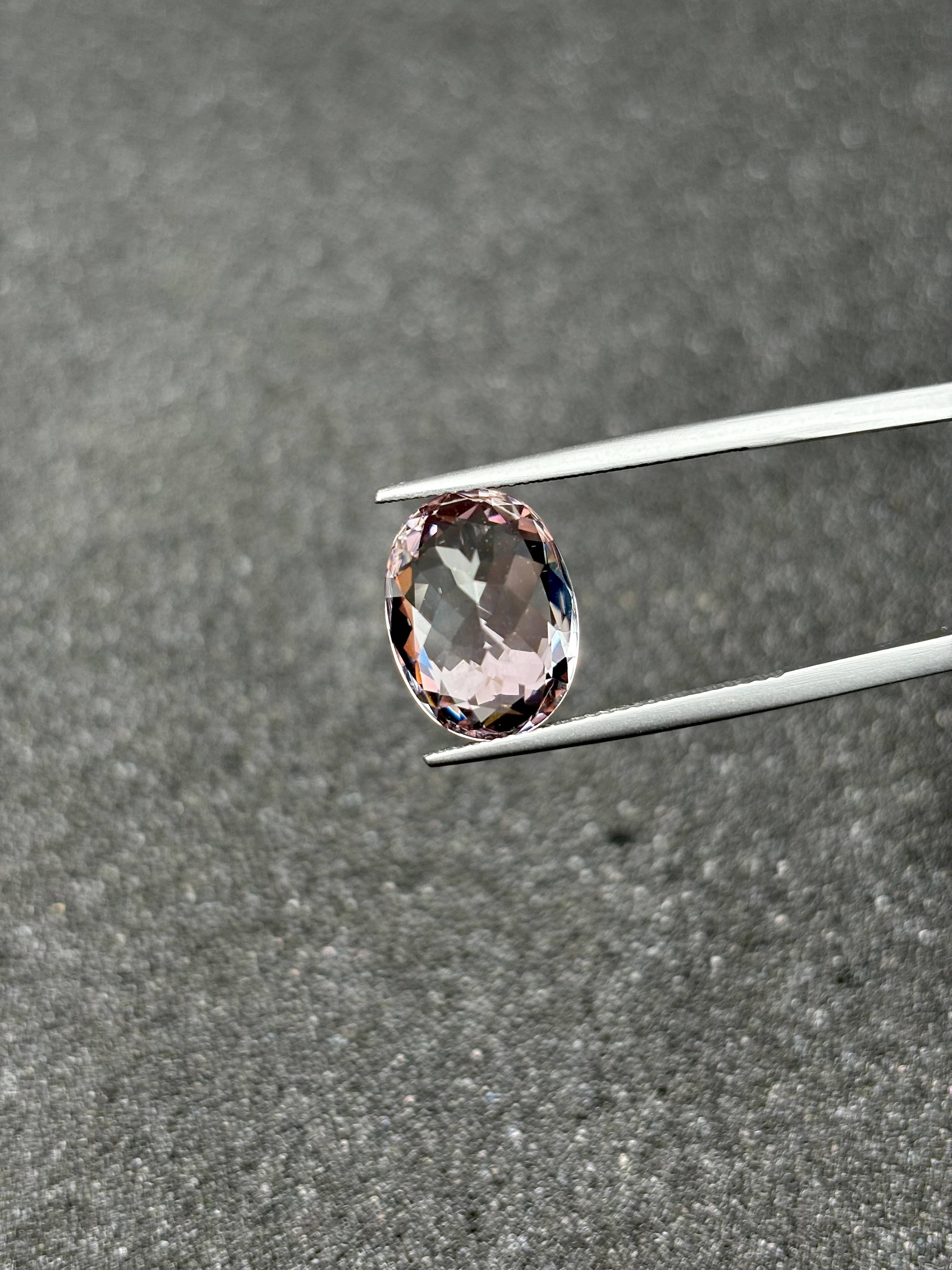 baby pink pink tourmaline, 7.36ct oval cut — view 9