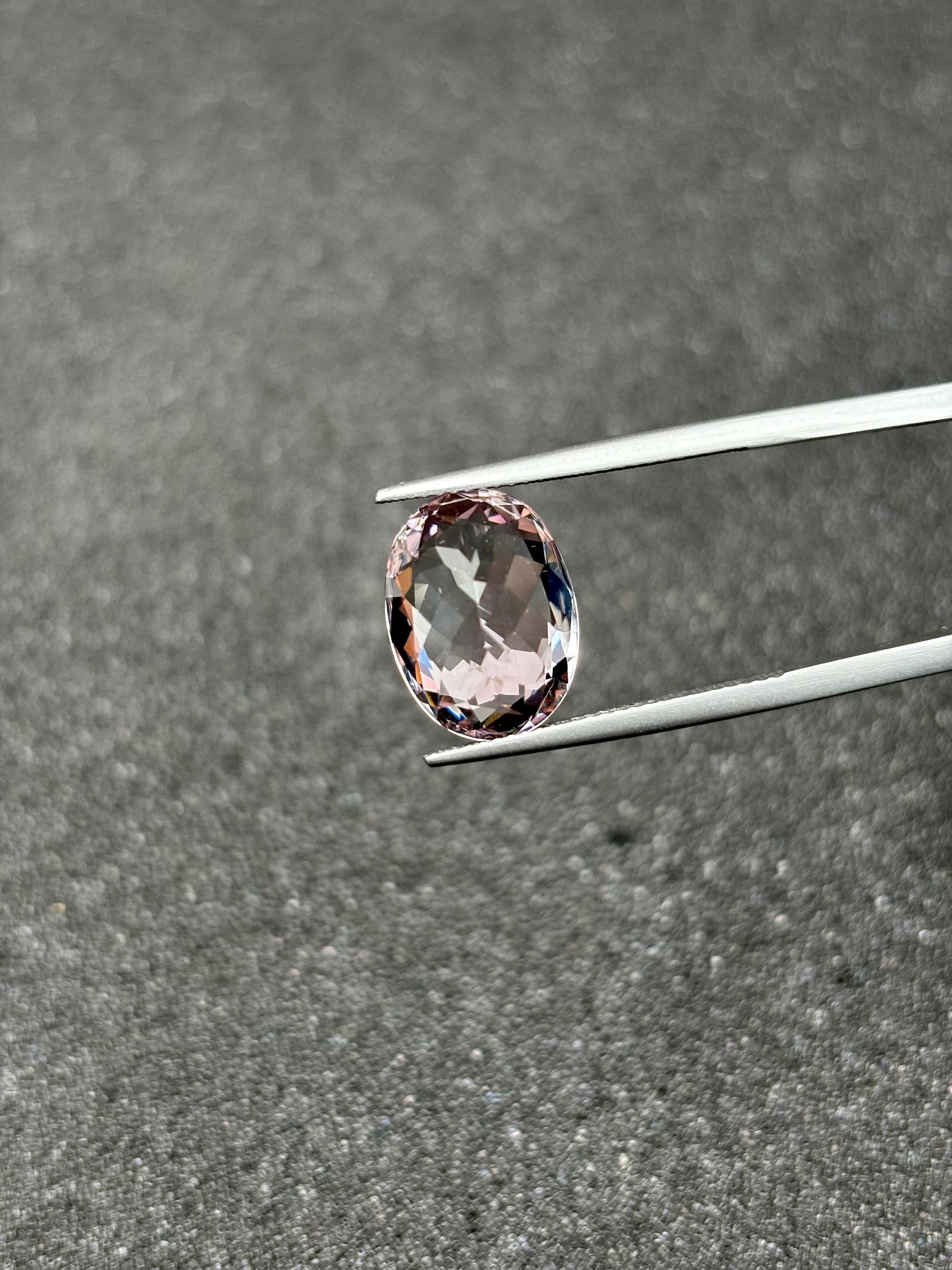 baby pink pink tourmaline, 7.36ct oval cut — view 9