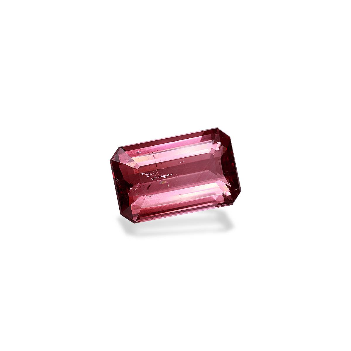 flamingo pink pink tourmaline, 10.02ct rectangular cut — view 3
