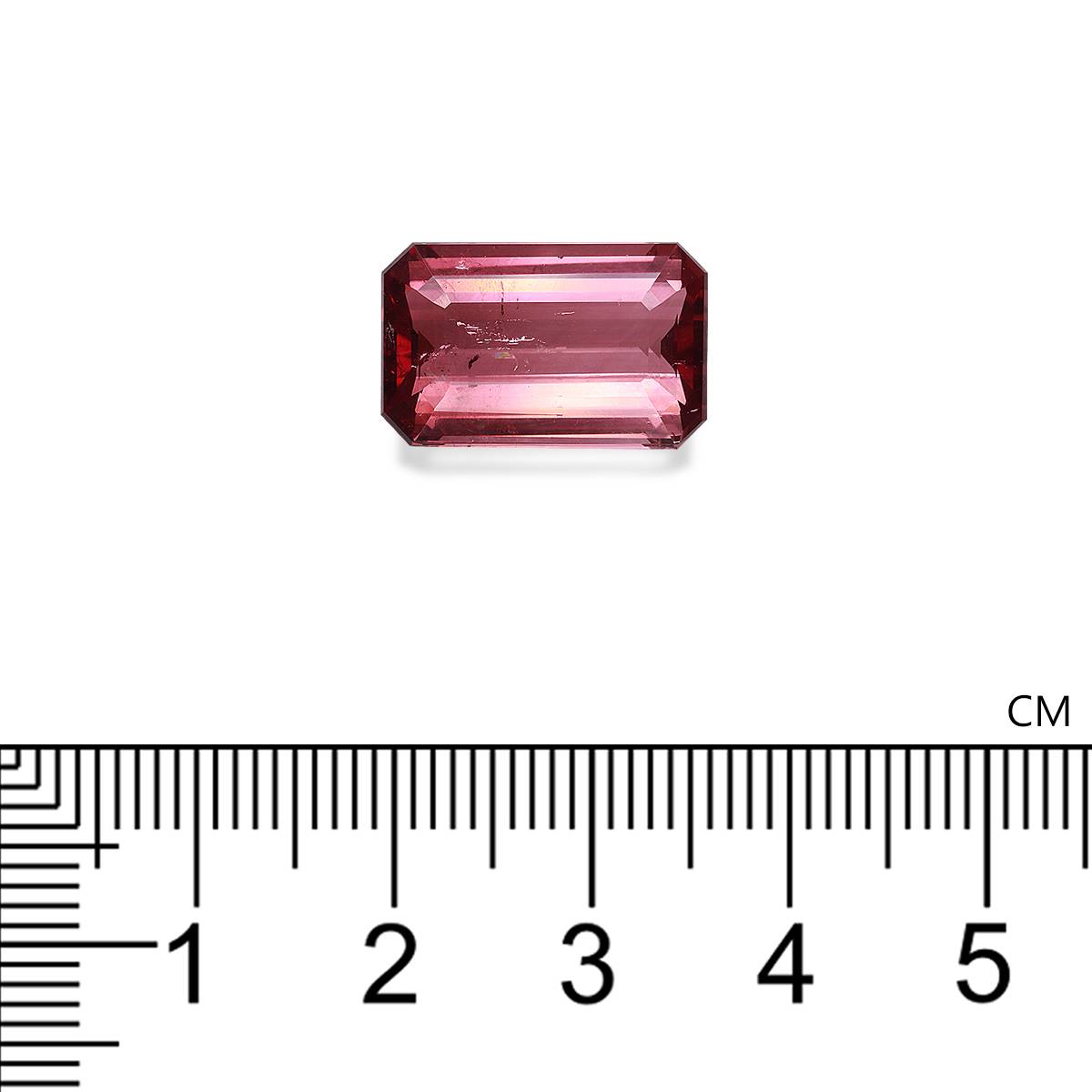 flamingo pink pink tourmaline, 10.02ct rectangular cut — view 4