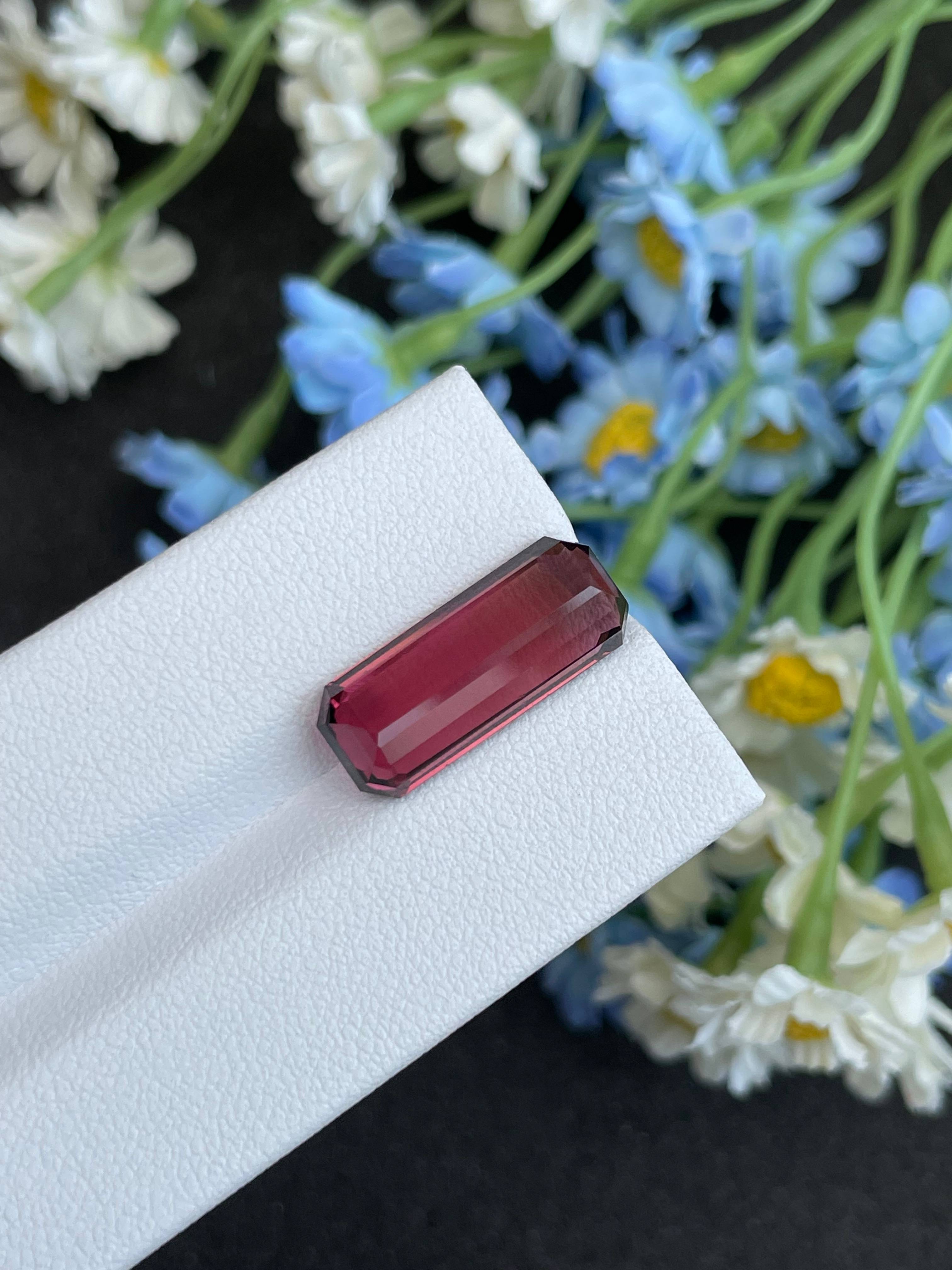 rosewood pink pink tourmaline, 9.54ct rectangular cut — view 7