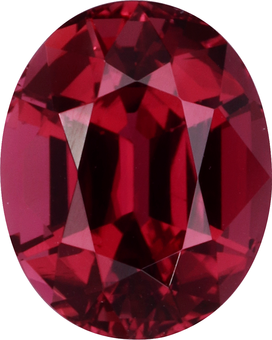 Oval cut pink tourmaline, 10.17 by 8.18 mm, shown at actual size
