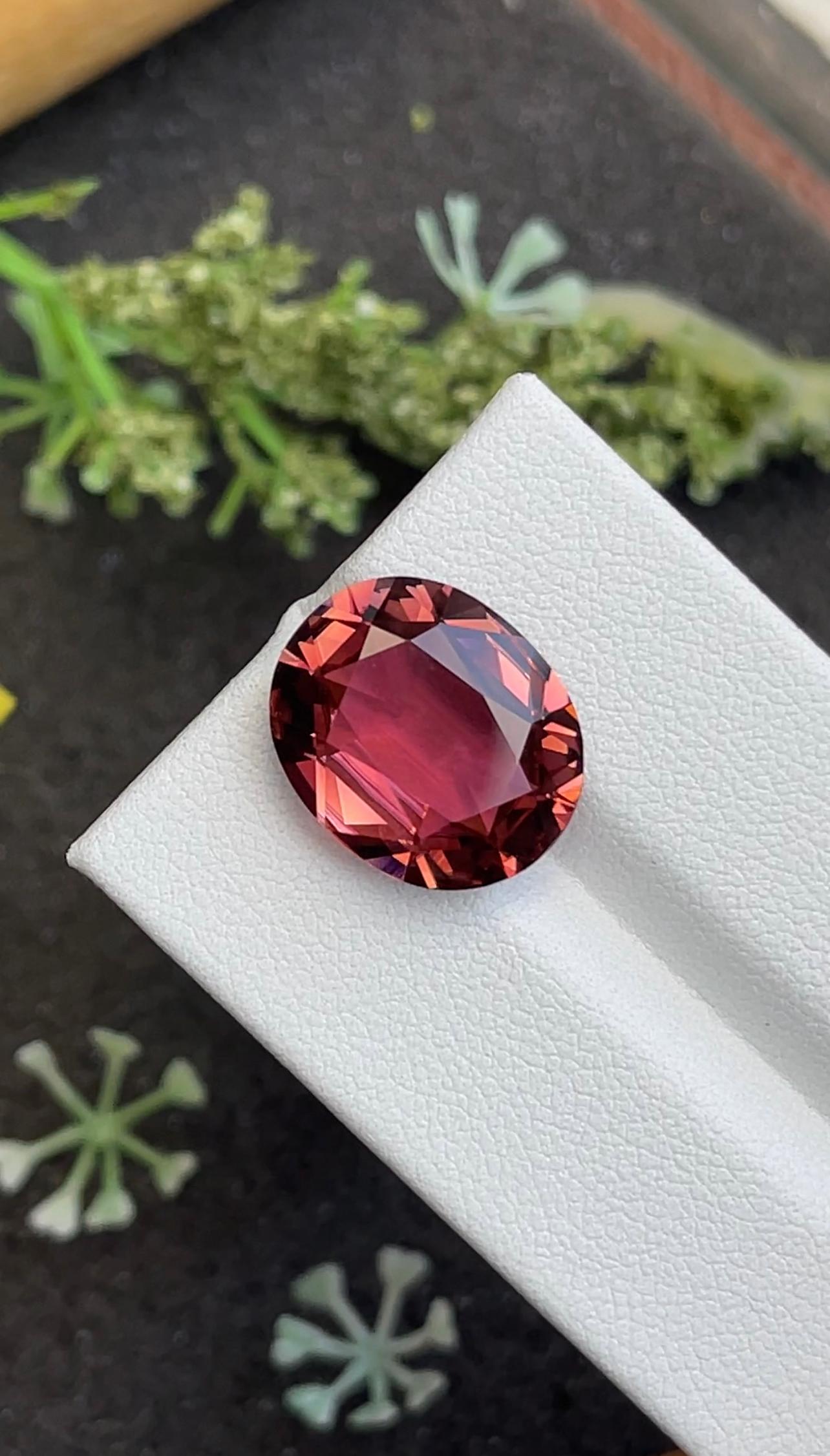 rosewood pink pink tourmaline, 5.47ct oval cut — view 5