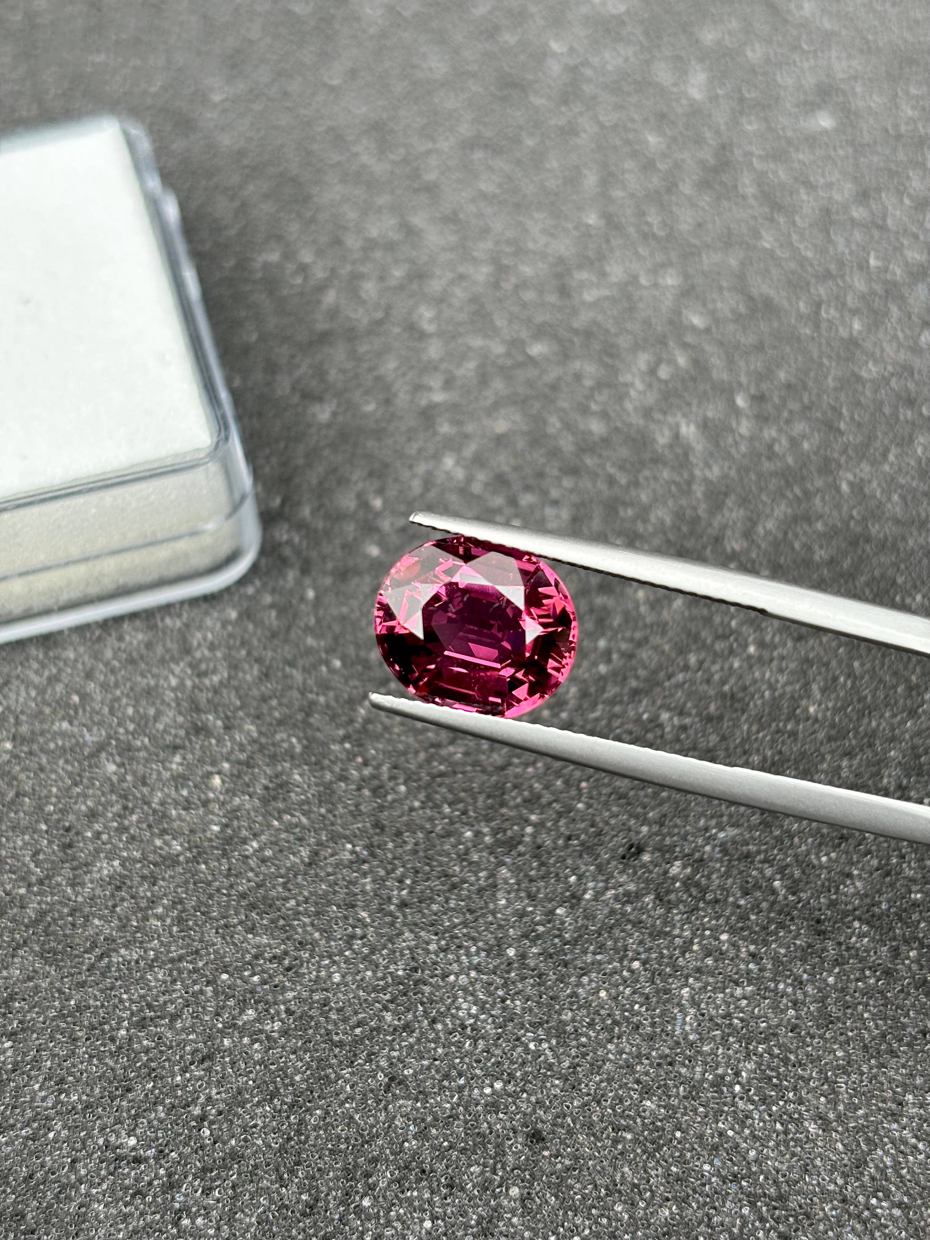 rosewood pink pink tourmaline, 5.38ct oval cut — view 7