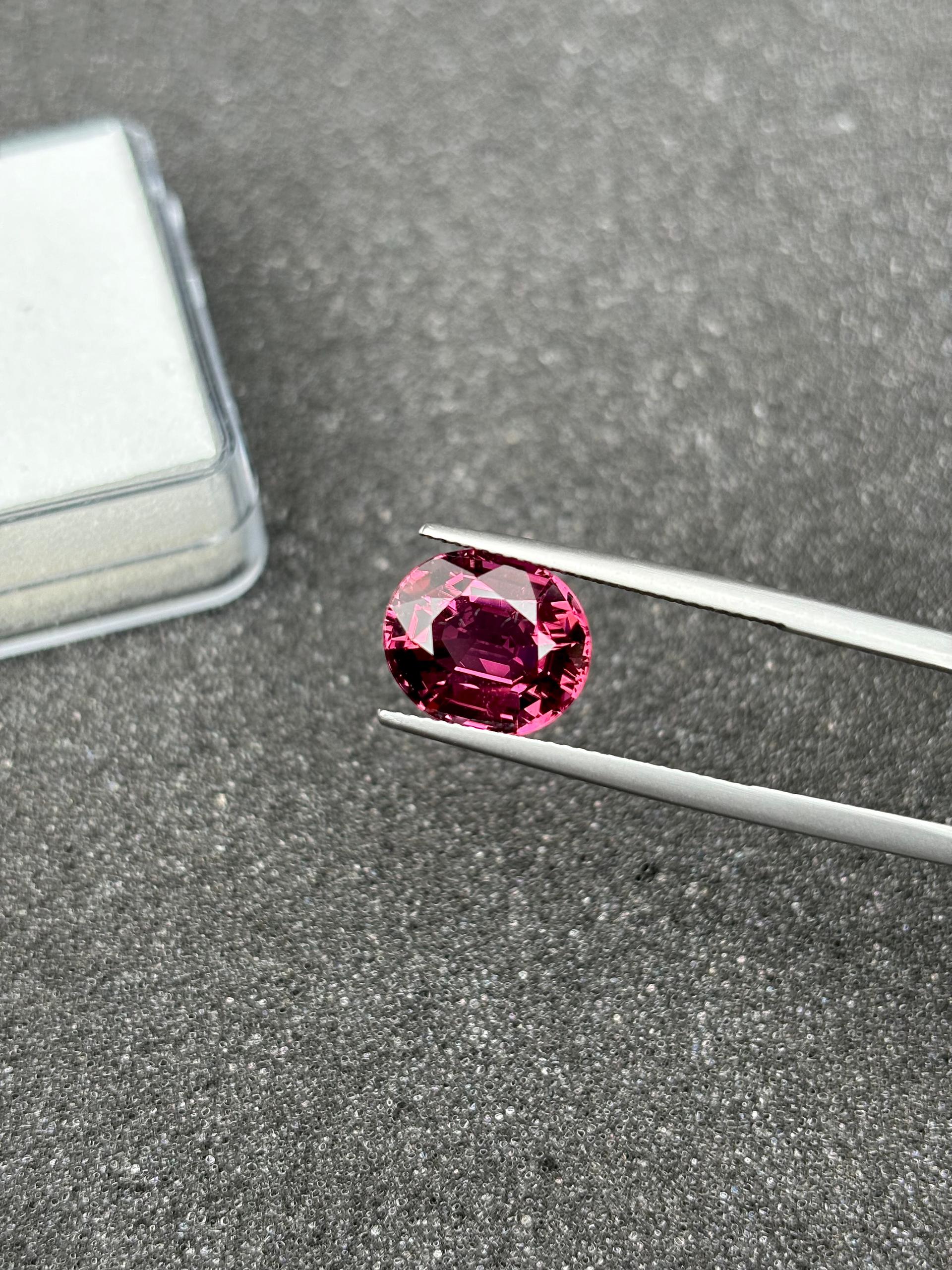 rosewood pink pink tourmaline, 5.38ct oval cut — view 7
