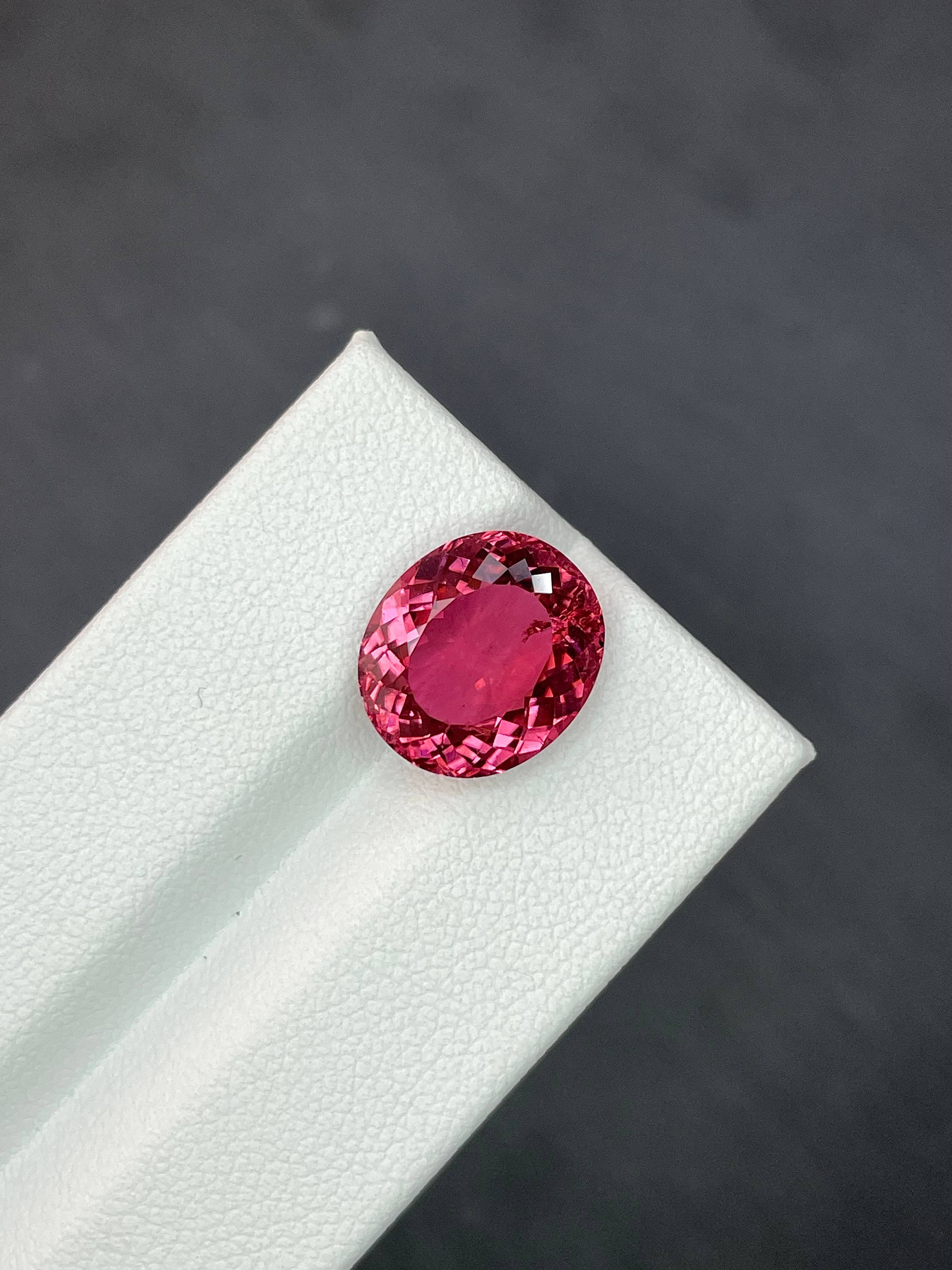 fuscia pink pink tourmaline, 6.34ct oval cut — view 5