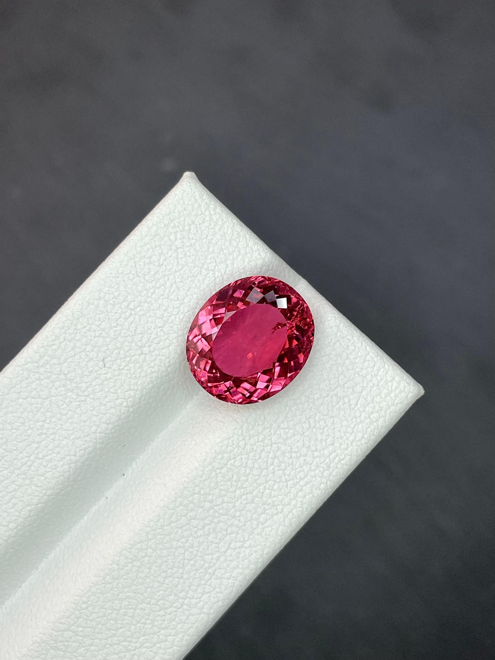 fuscia pink pink tourmaline, 6.34ct oval cut — view 5