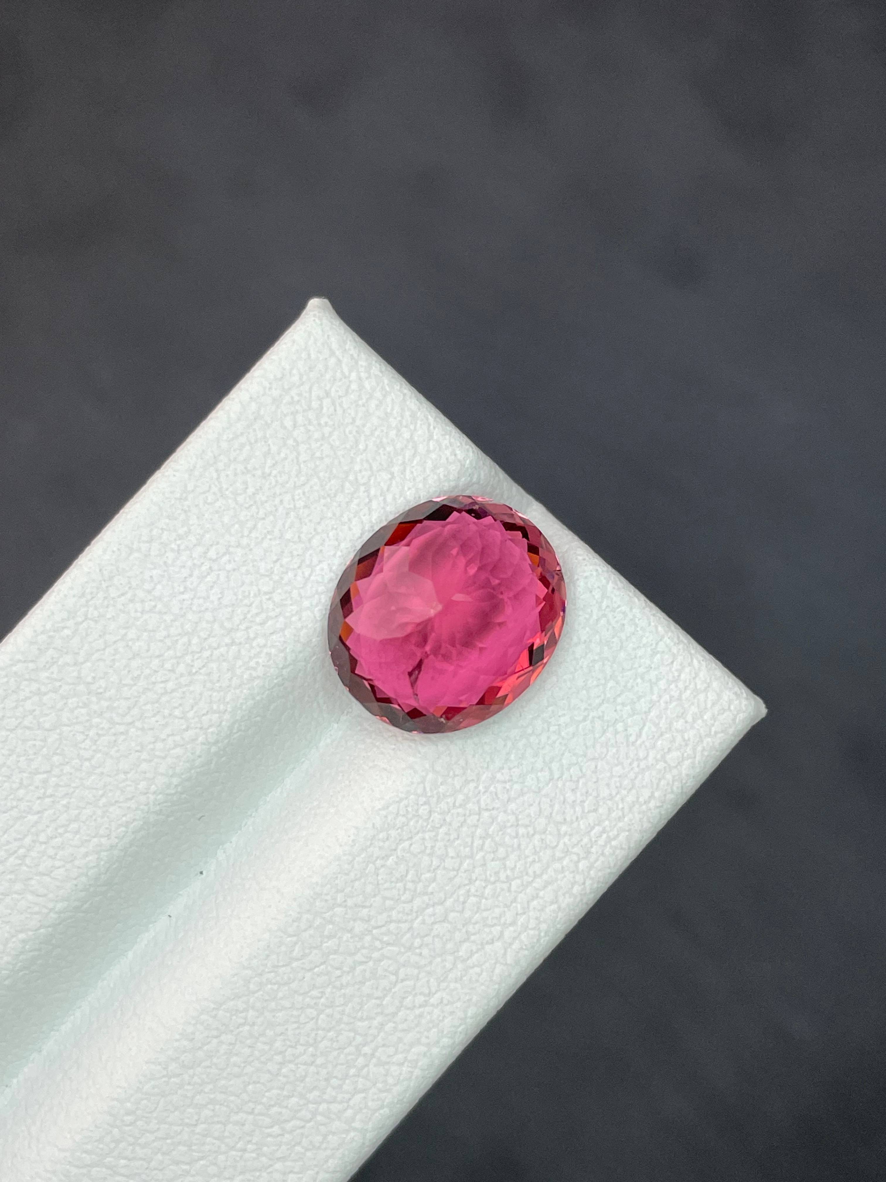 fuscia pink pink tourmaline, 6.34ct oval cut — view 6