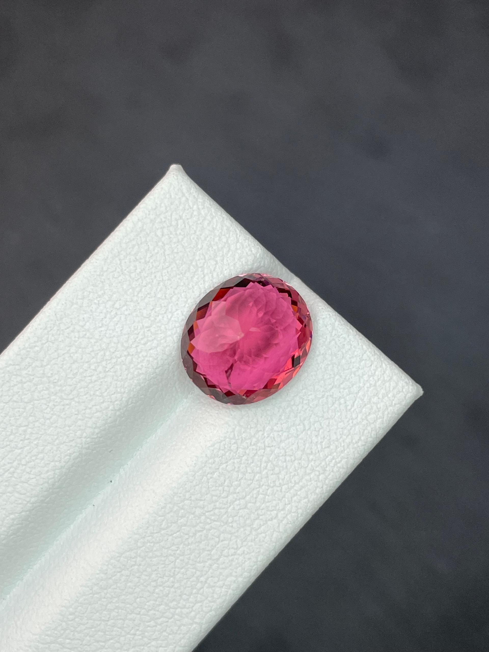 fuscia pink pink tourmaline, 6.34ct oval cut — view 6