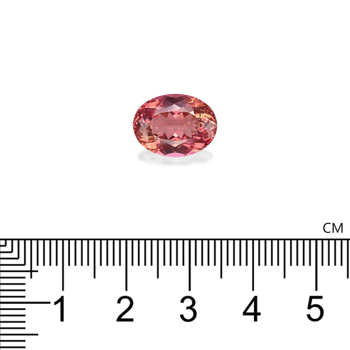 salmon pink pink tourmaline, 5.54ct oval cut — view 4