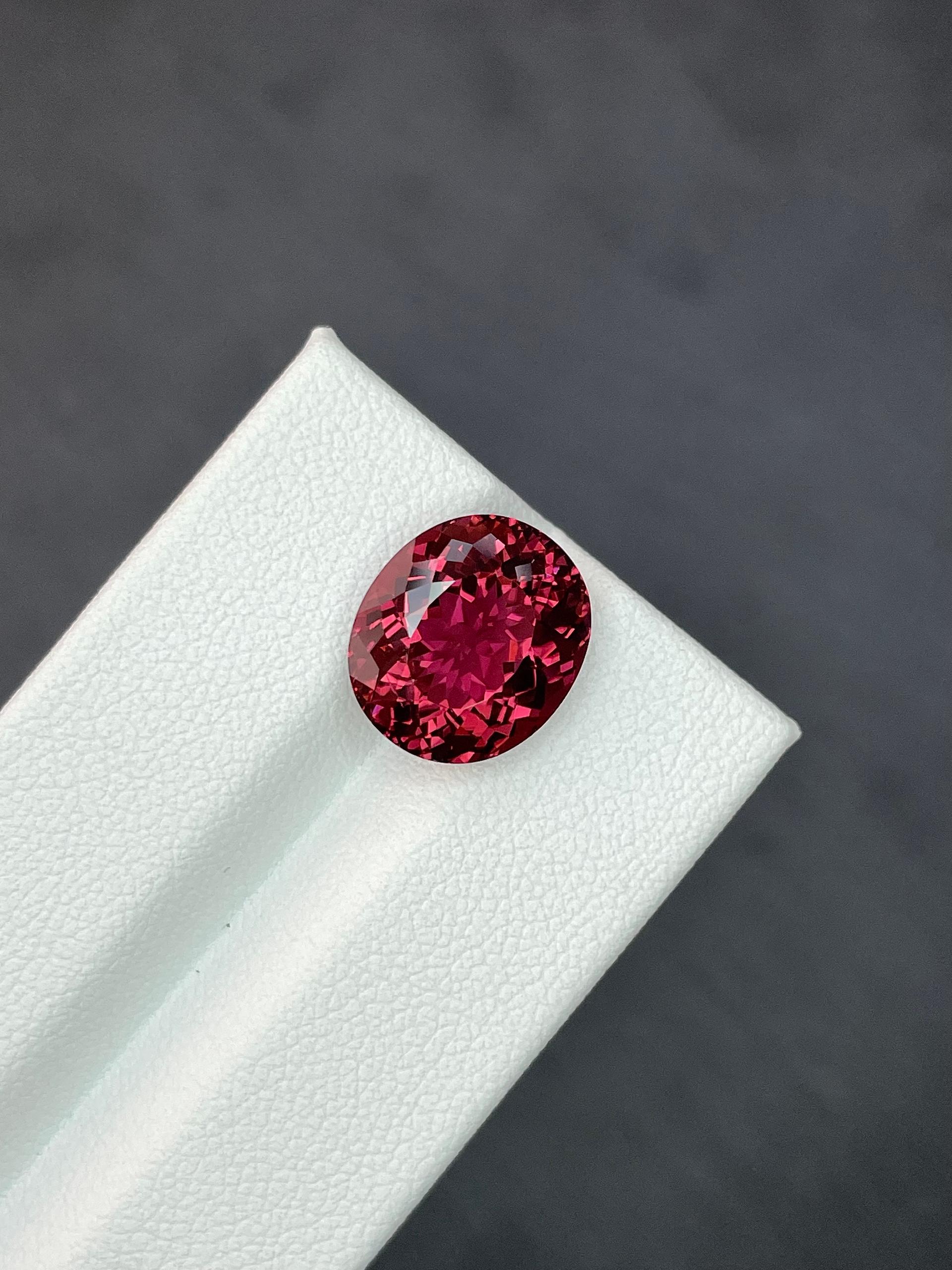 fuscia pink pink tourmaline, 6.7ct oval cut — view 5