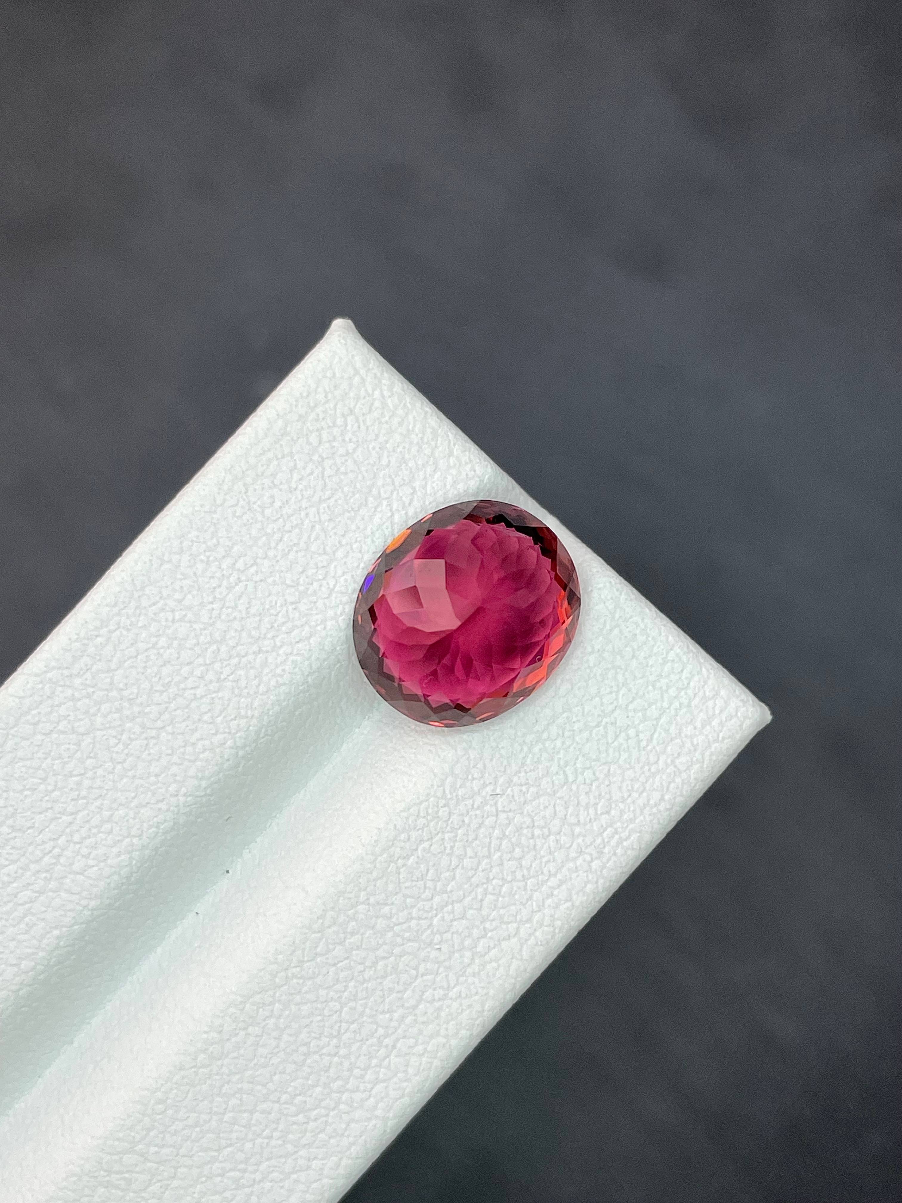 fuscia pink pink tourmaline, 6.7ct oval cut — view 6