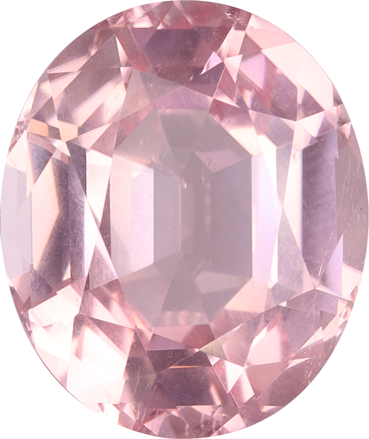 Oval cut pink tourmaline, 14.35 by 12.03 mm, shown at actual size