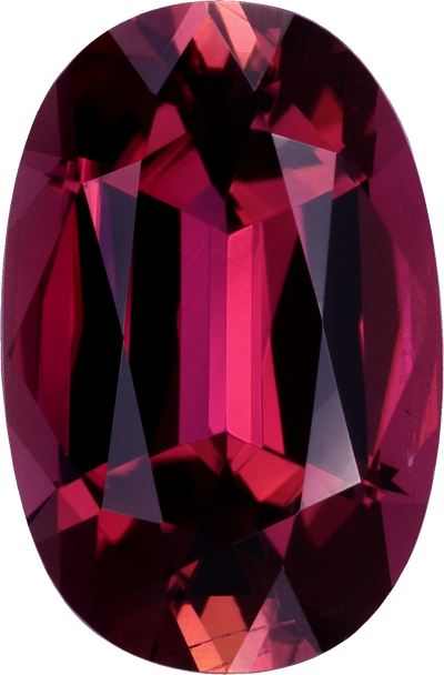 Oval cut pink tourmaline, 11.04 by 7.25 mm, shown at actual size
