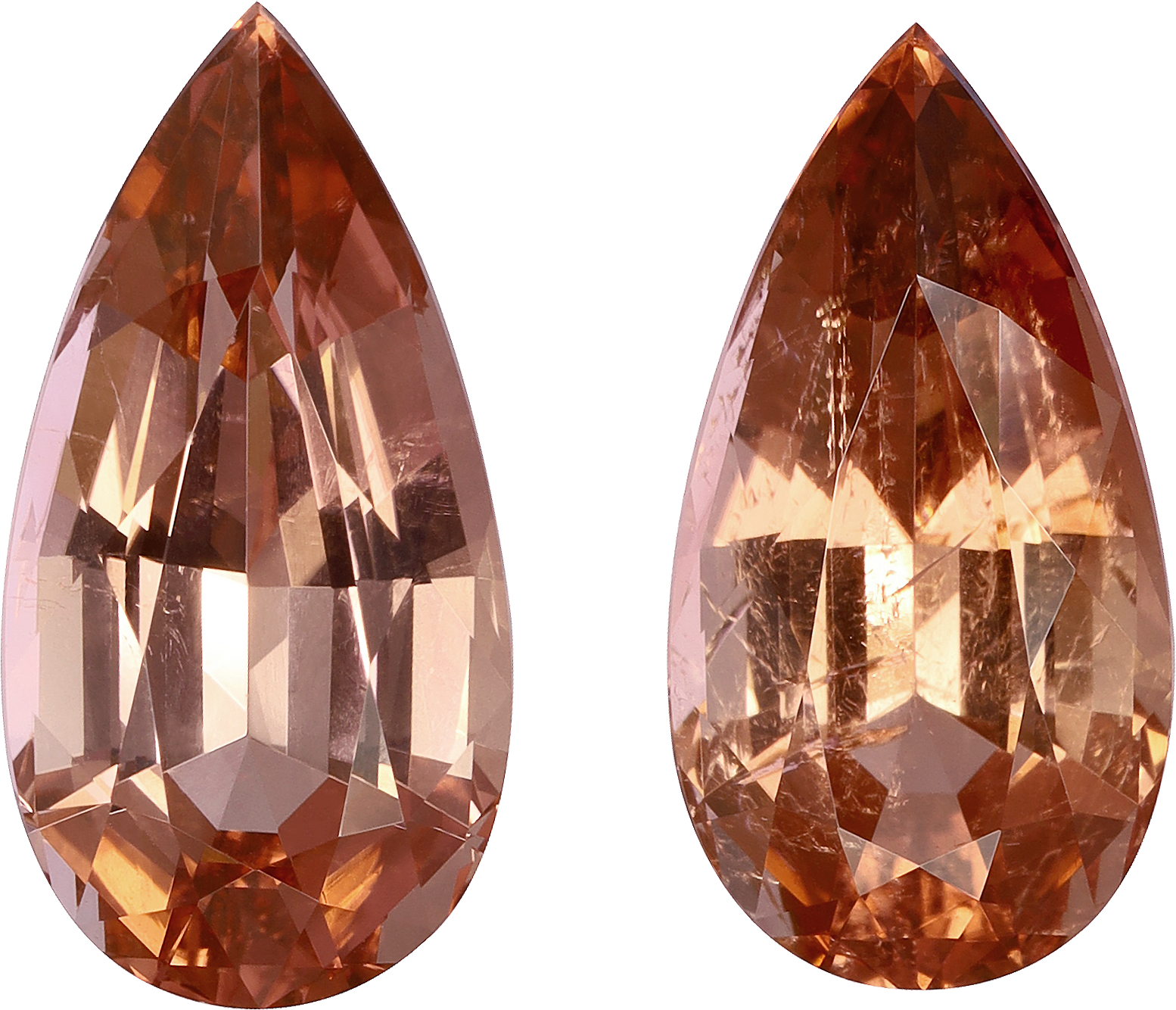 Pear cut pink tourmaline, 21.07 by 10.66 mm, shown at actual size