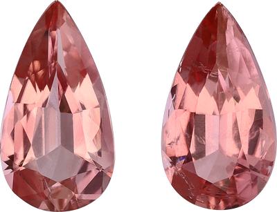 Pear cut pink tourmaline, 8.74 by 4.72 mm, shown at actual size