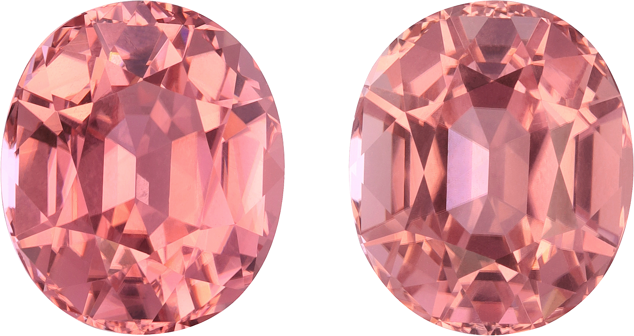 Oval cut pink tourmaline, 15.25 by 12.93 mm, shown at actual size